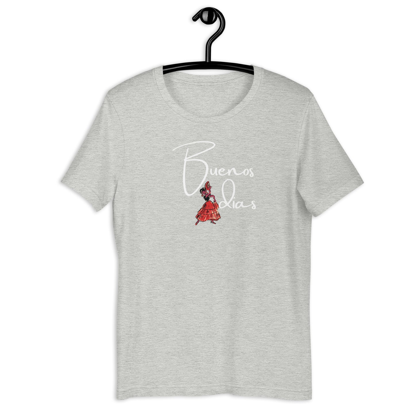 FLAMINGO DANCER BUENOS DIAS UNISEX T-SHIRT