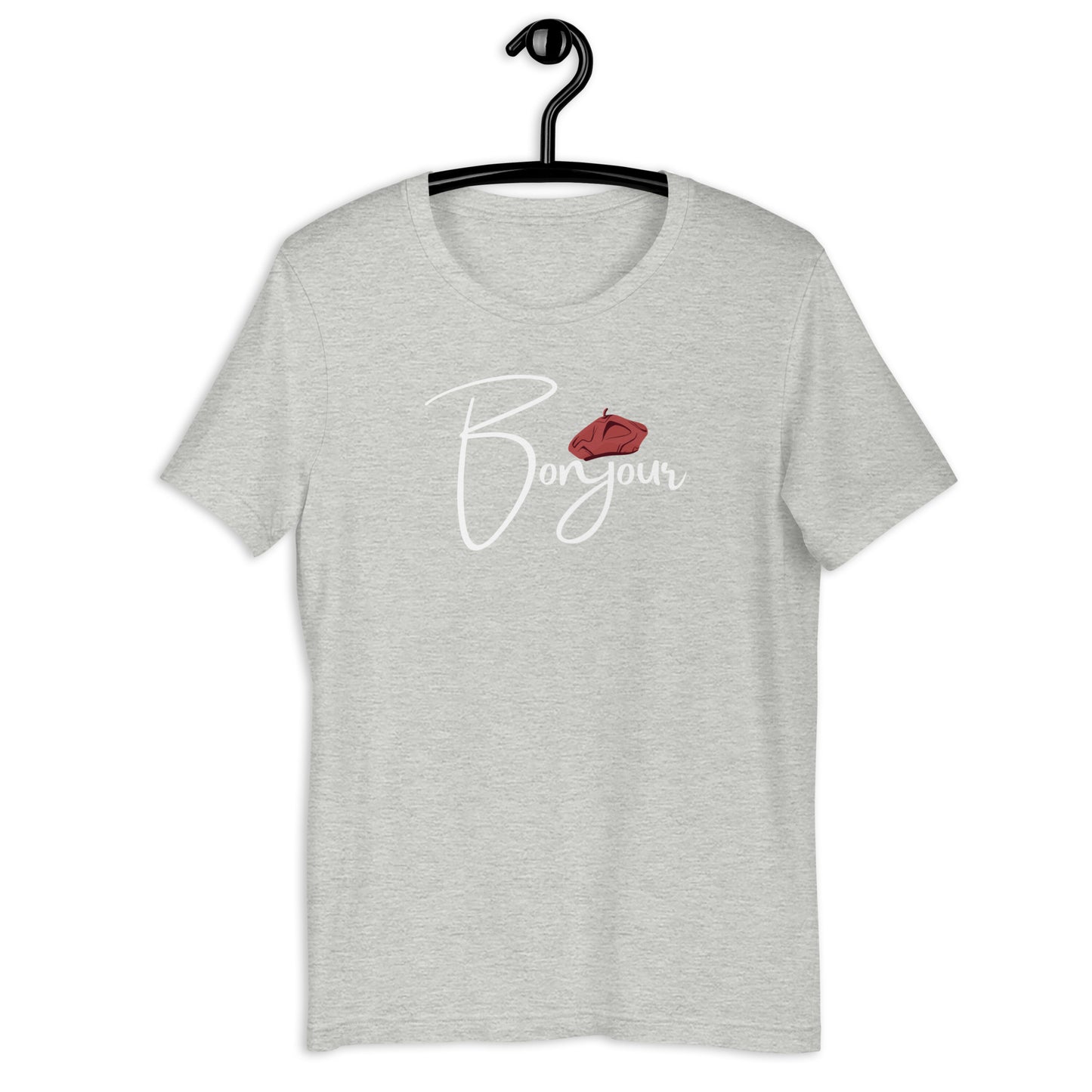 COLORFUL FRENCH BERET BONJOUR UNISEX T-SHIRT