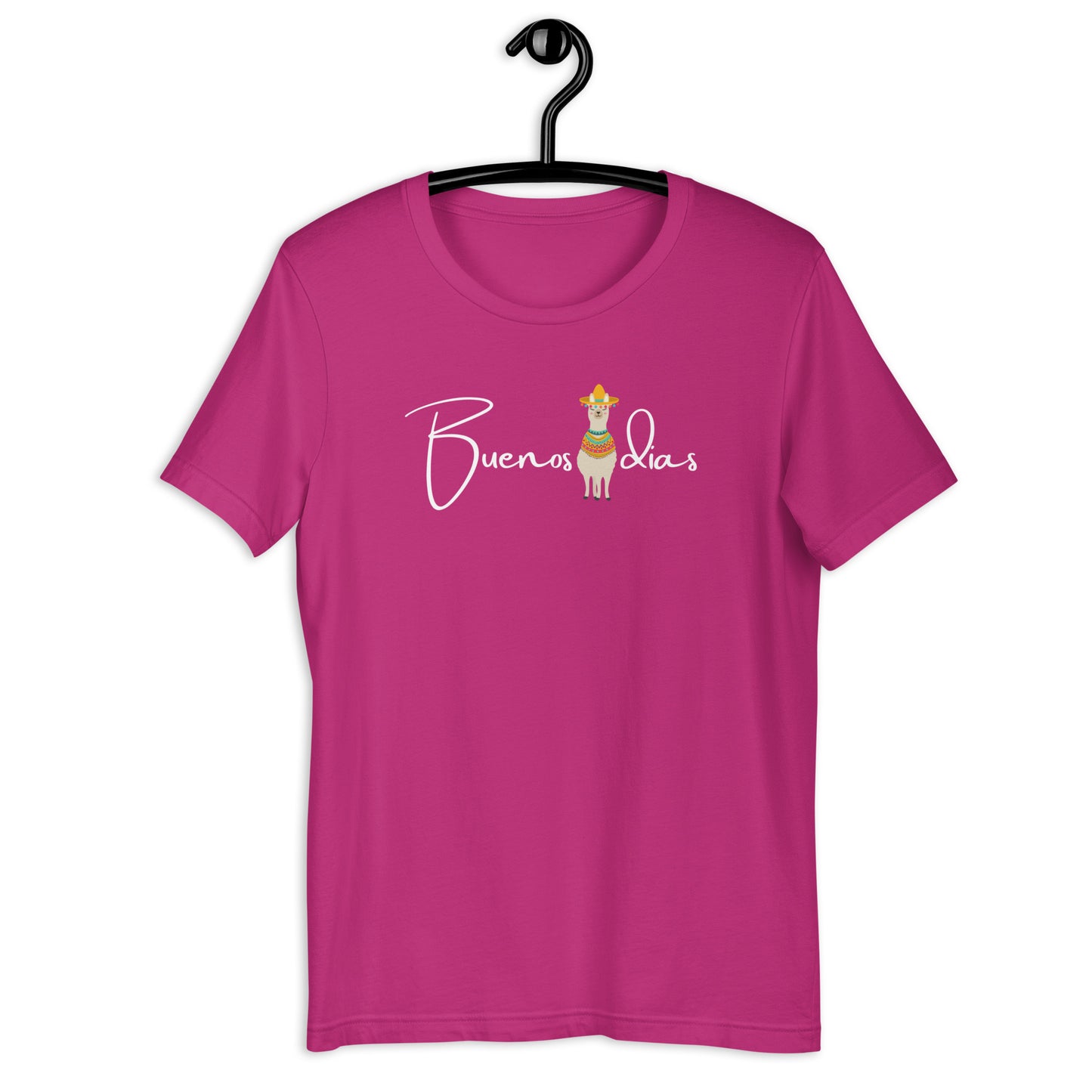 COLORFUL LLAMA BUENOS DIAS UNISEX T-SHIRT