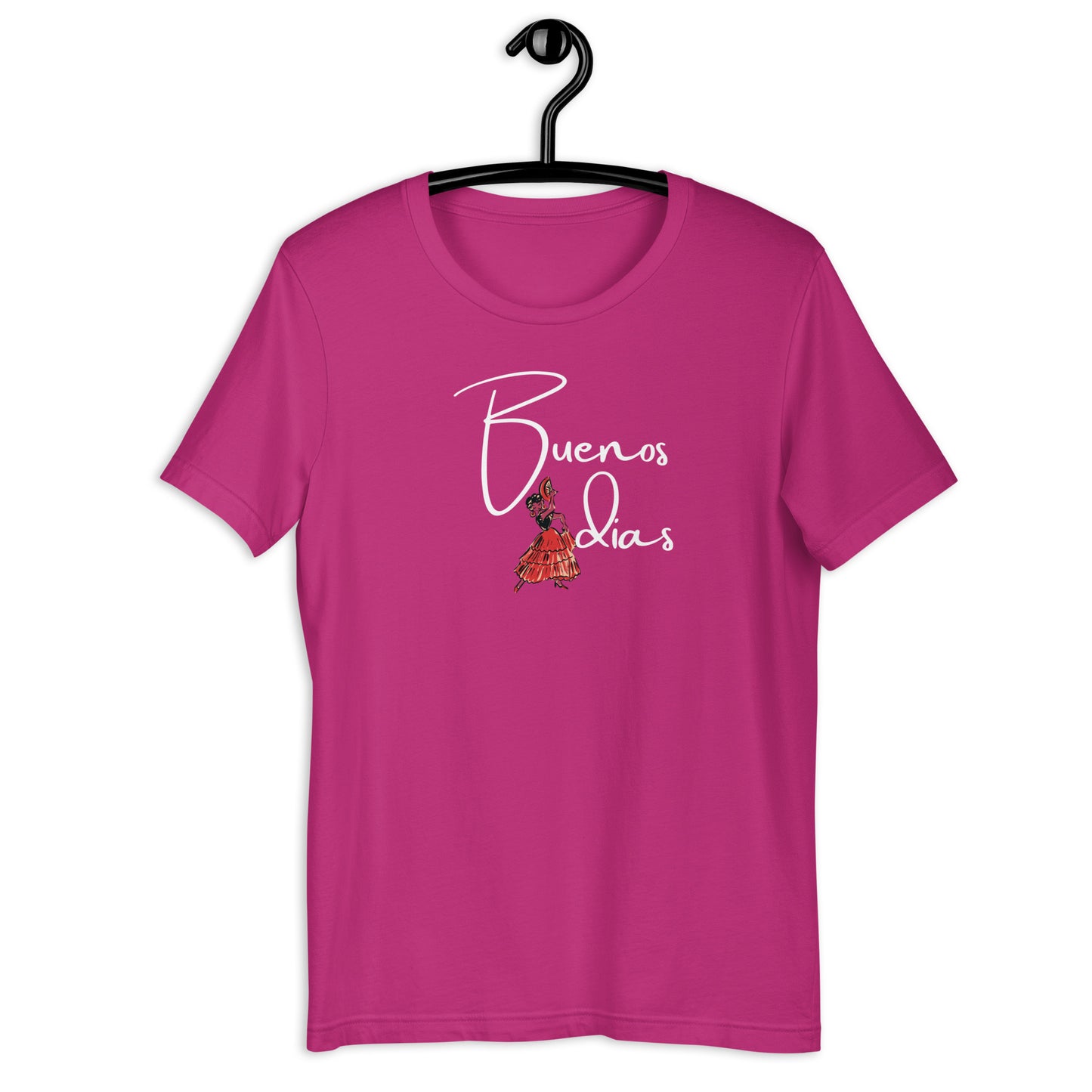 FLAMINGO DANCER BUENOS DIAS UNISEX T-SHIRT