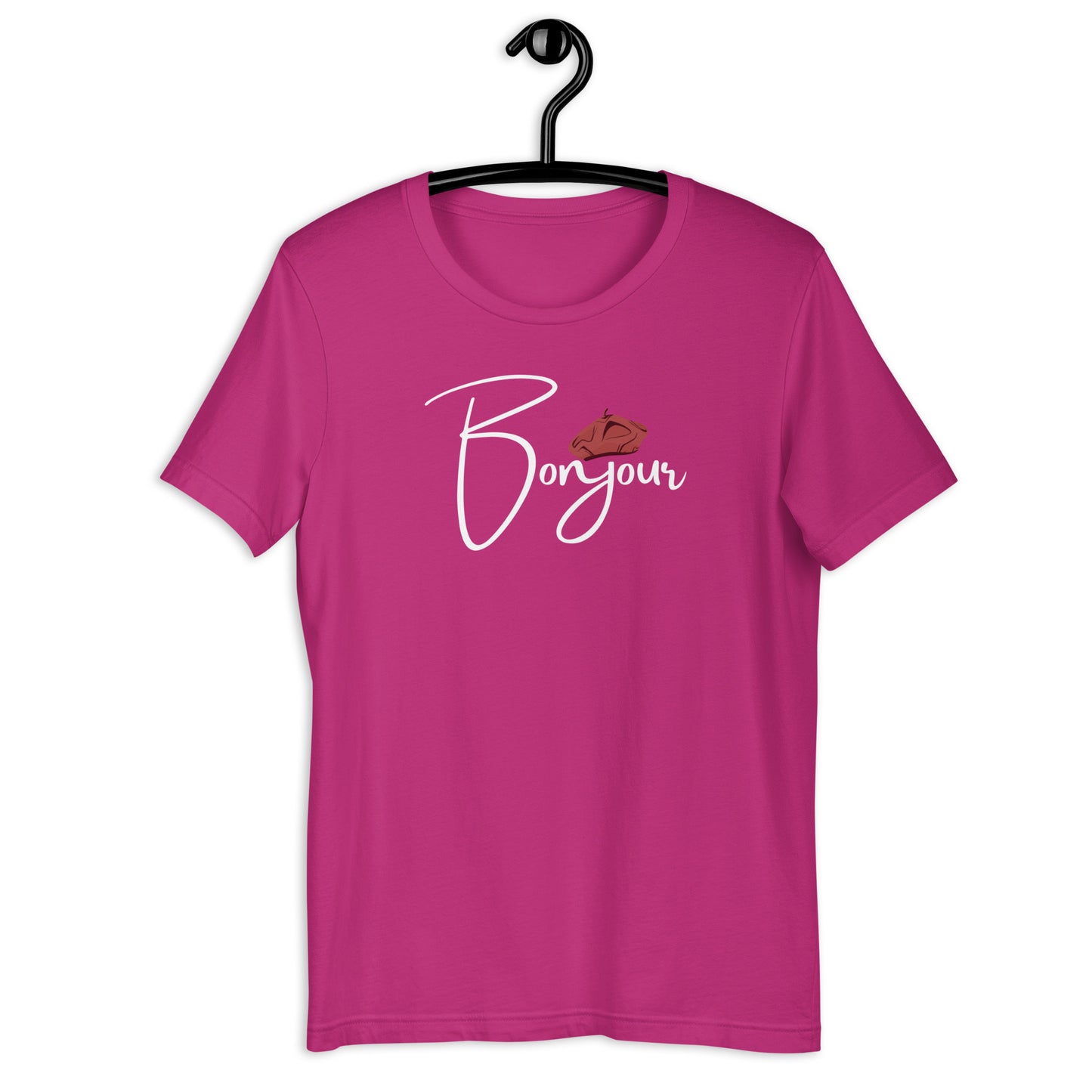 COLORFUL FRENCH BERET BONJOUR UNISEX T-SHIRT