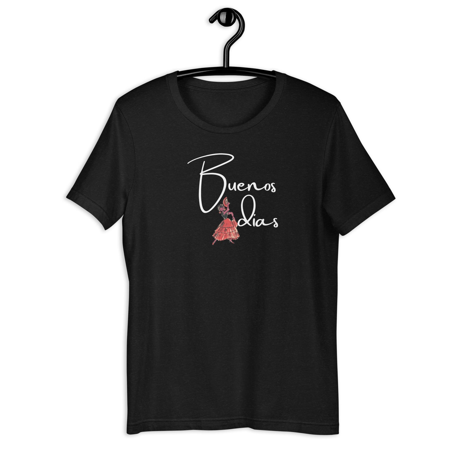 FLAMINGO DANCER BUENOS DIAS UNISEX T-SHIRT