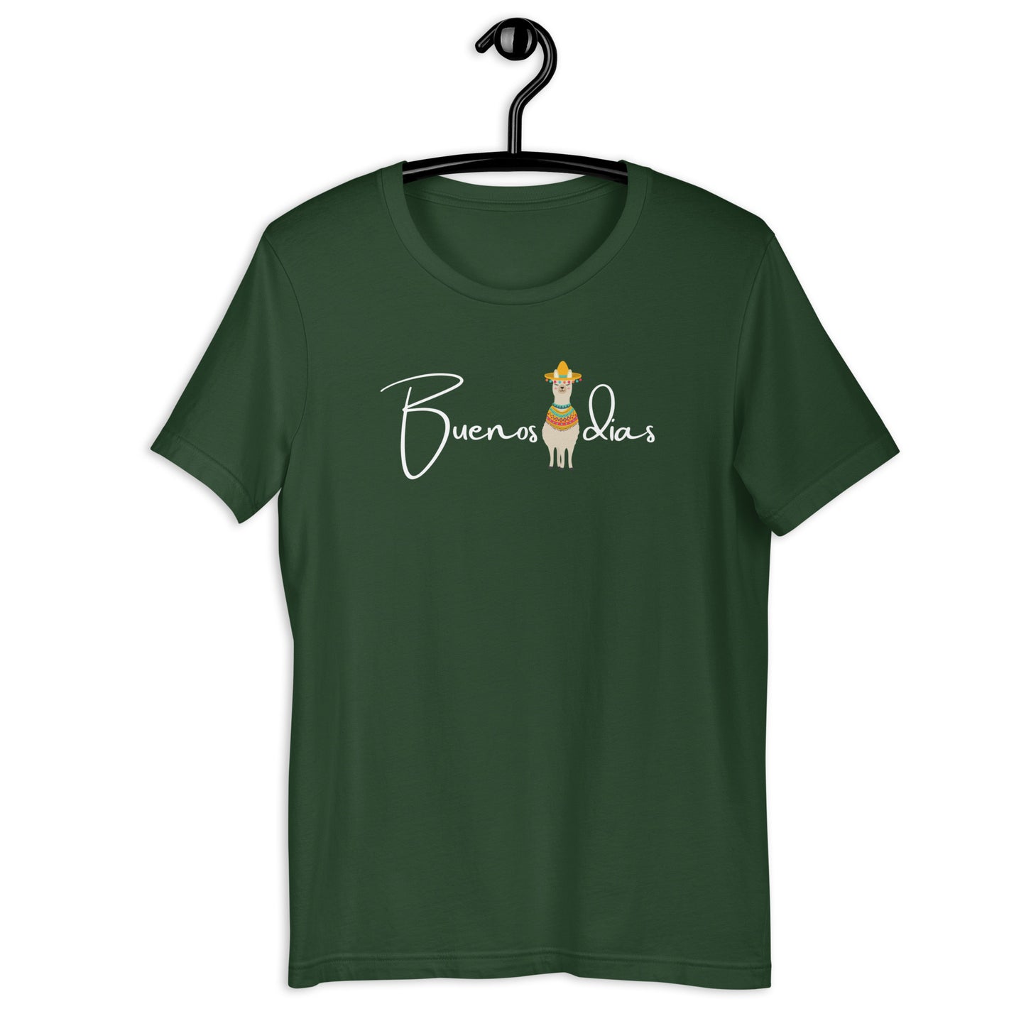 COLORFUL LLAMA BUENOS DIAS UNISEX T-SHIRT
