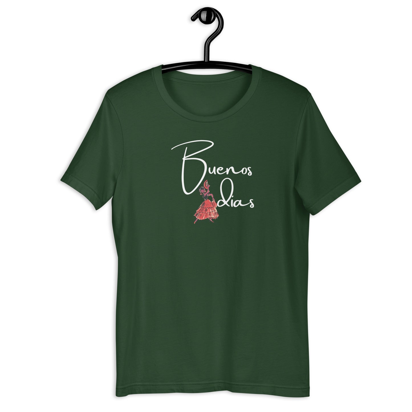 FLAMINGO DANCER BUENOS DIAS UNISEX T-SHIRT