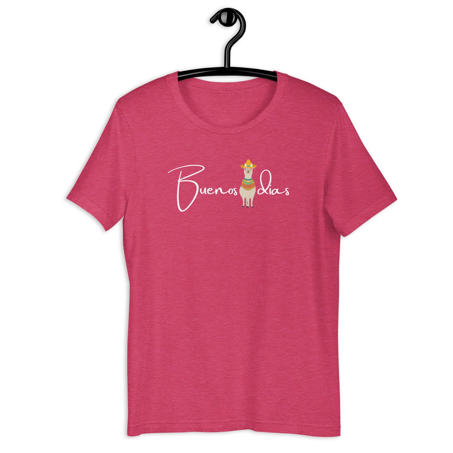 COLORFUL LLAMA BUENOS DIAS UNISEX T-SHIRT