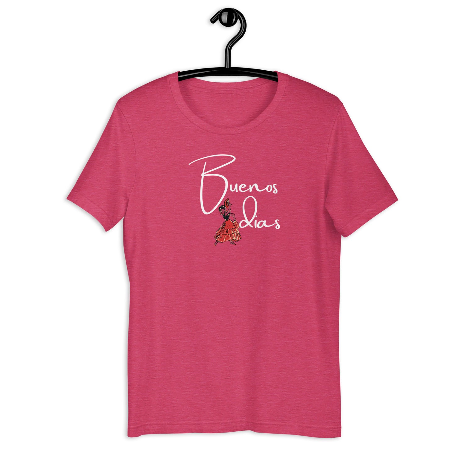 FLAMINGO DANCER BUENOS DIAS UNISEX T-SHIRT