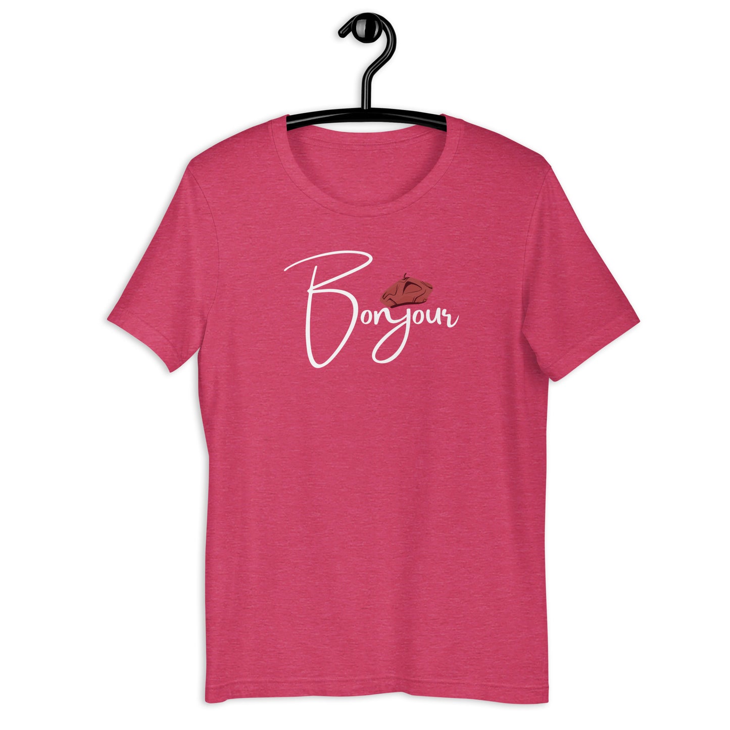 COLORFUL FRENCH BERET BONJOUR UNISEX T-SHIRT