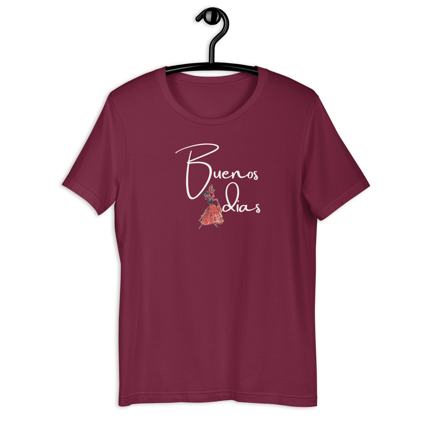 FLAMINGO DANCER BUENOS DIAS UNISEX T-SHIRT