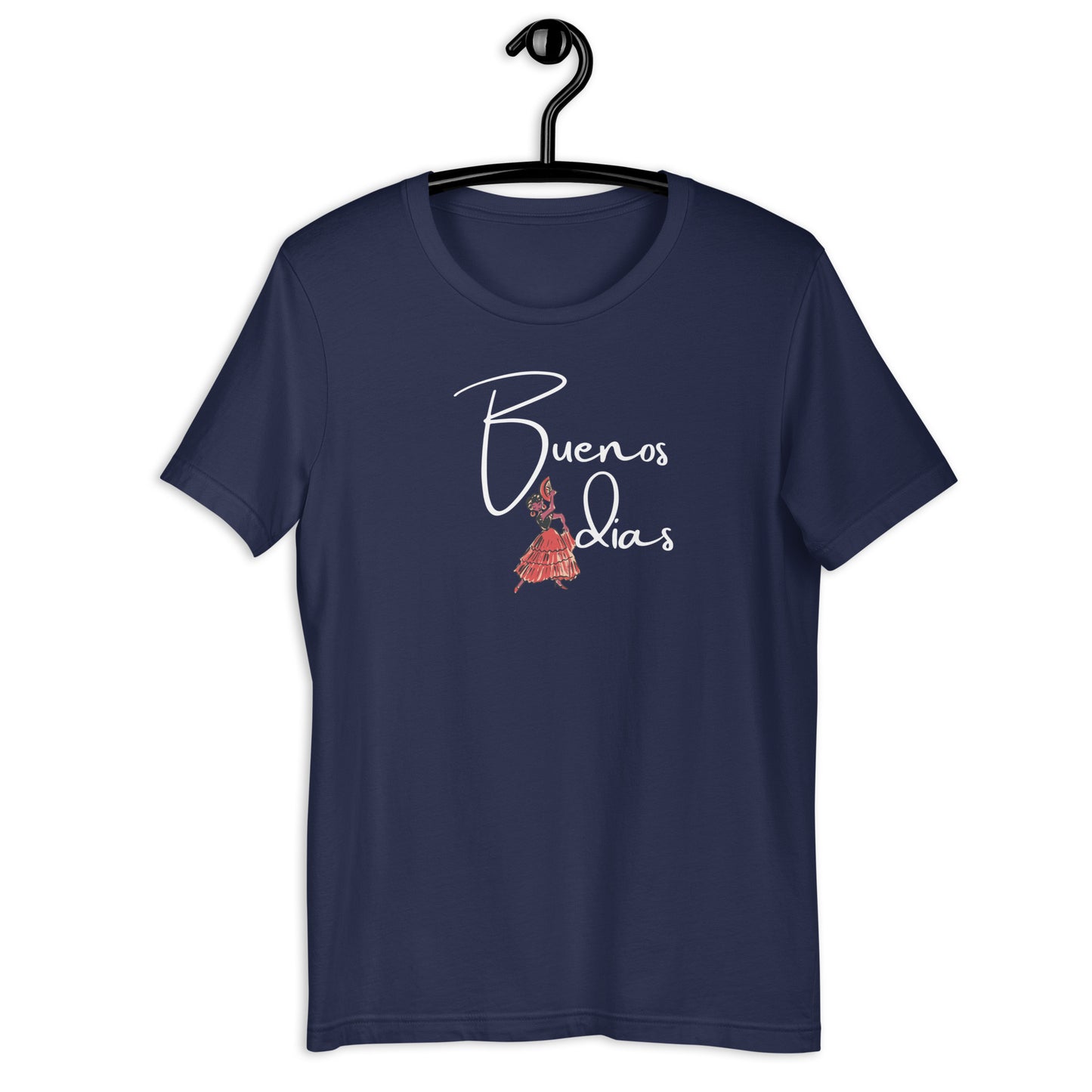FLAMINGO DANCER BUENOS DIAS UNISEX T-SHIRT