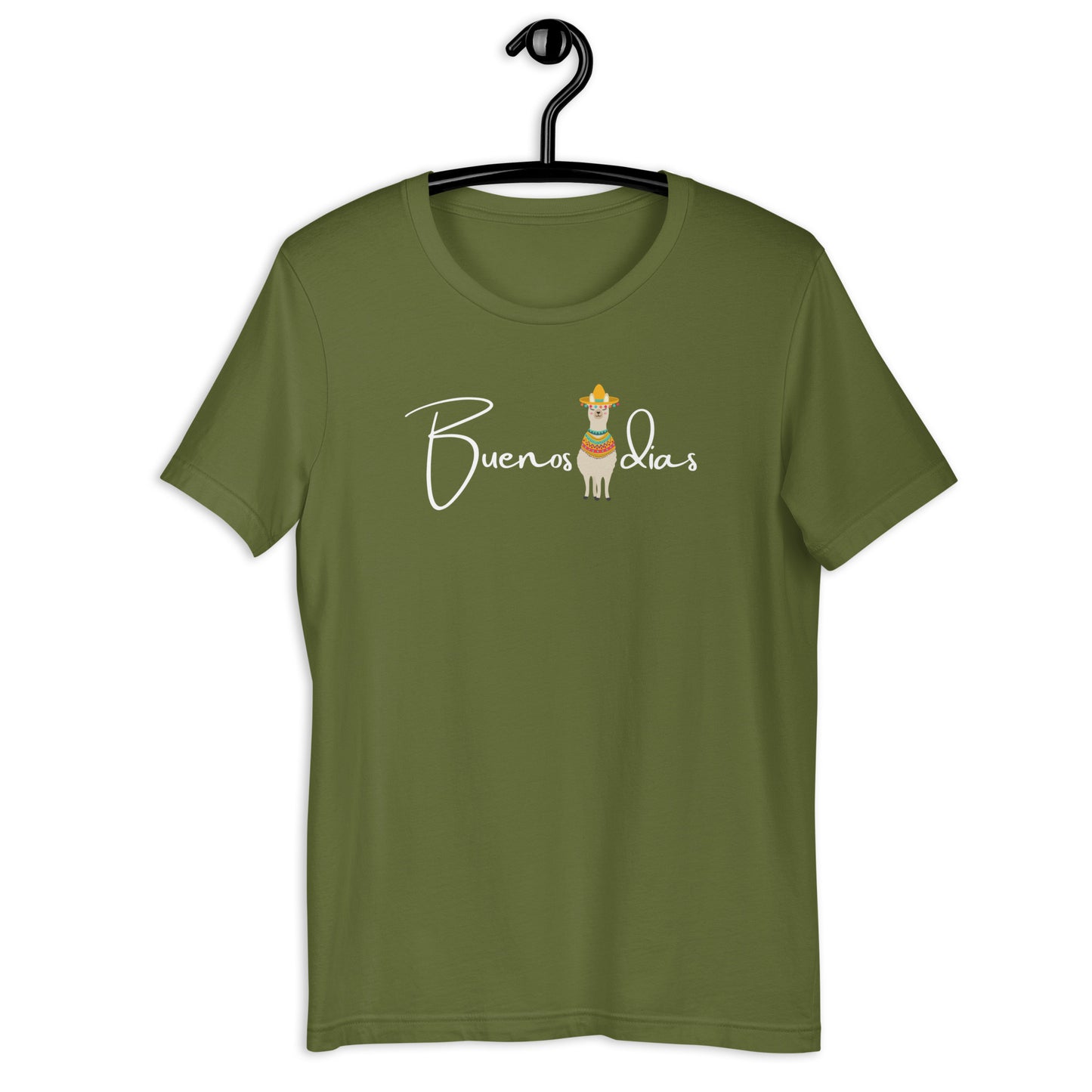 COLORFUL LLAMA BUENOS DIAS UNISEX T-SHIRT