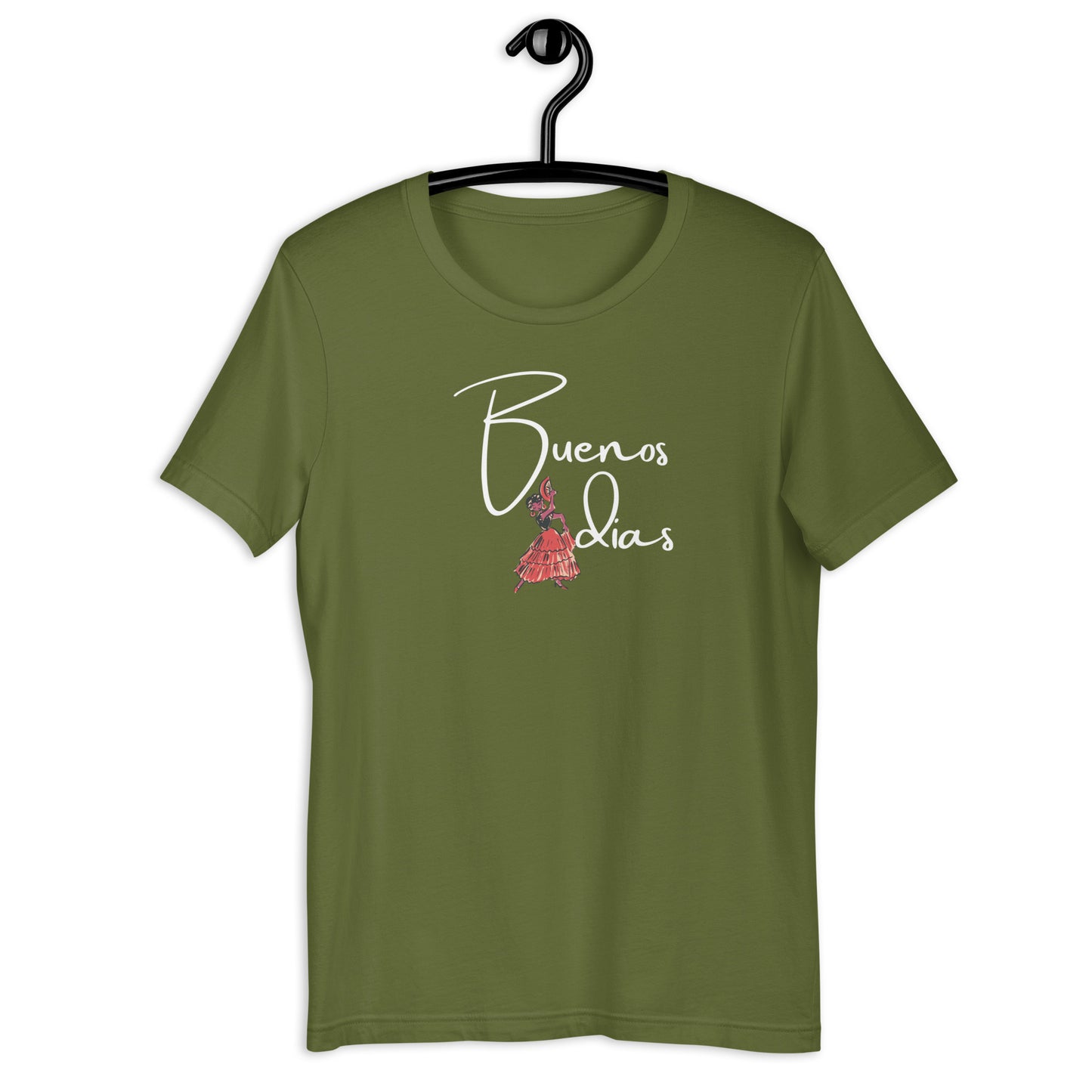 FLAMINGO DANCER BUENOS DIAS UNISEX T-SHIRT