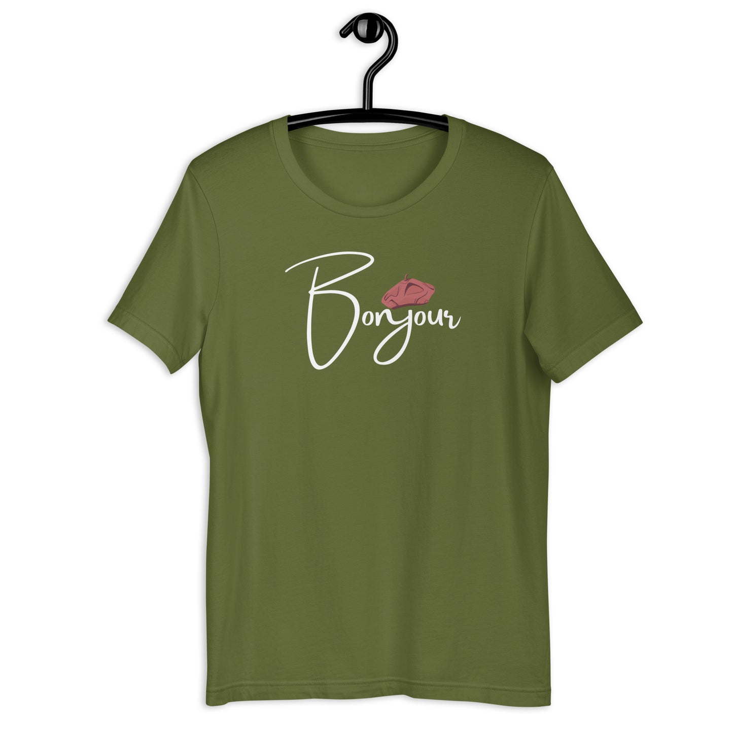 COLORFUL FRENCH BERET BONJOUR UNISEX T-SHIRT