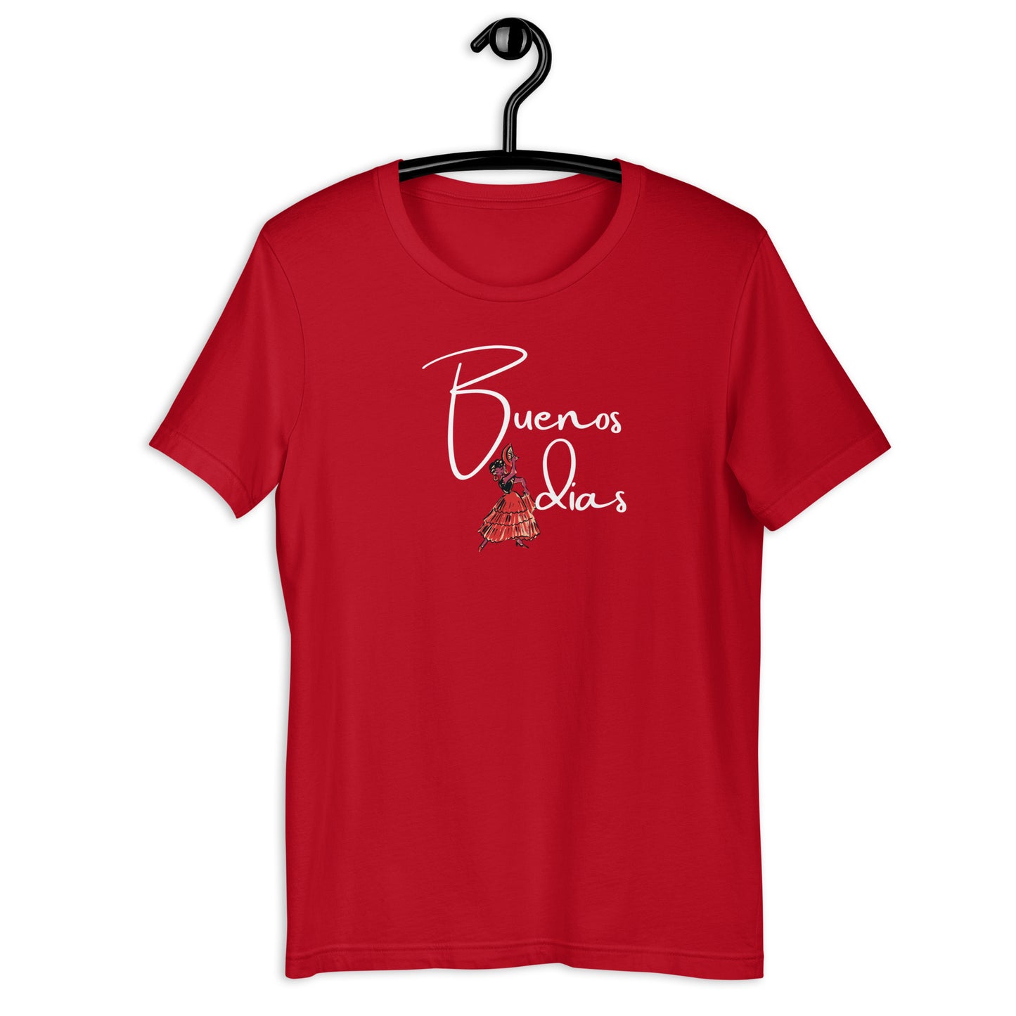 FLAMINGO DANCER BUENOS DIAS UNISEX T-SHIRT