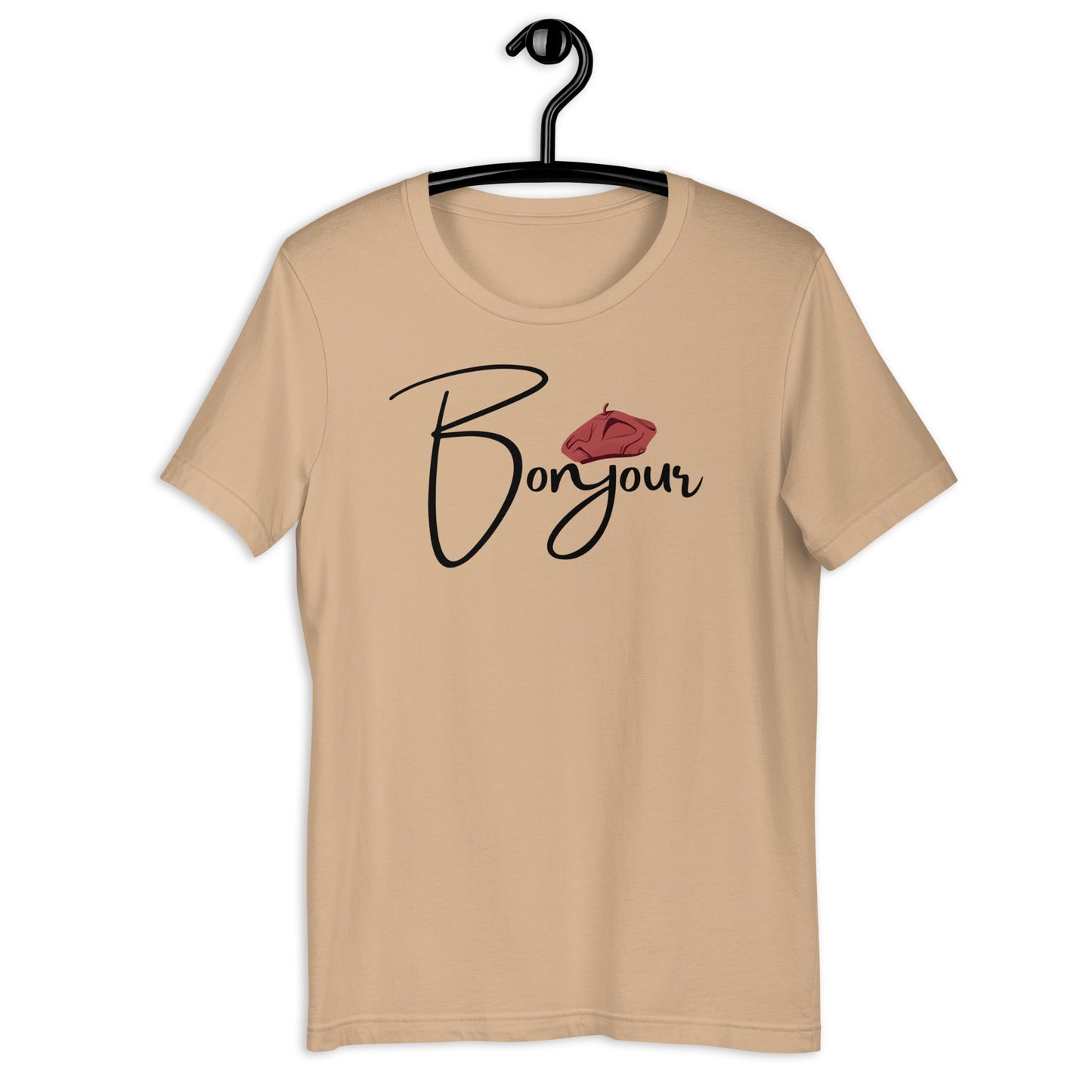 COLORFUL FRENCH BERET BONJOUR UNISEX T-SHIRT