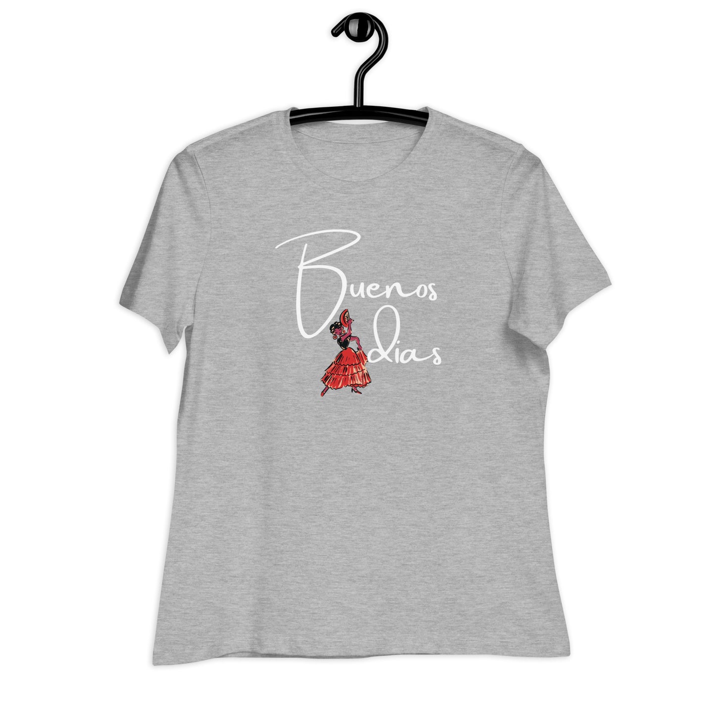 WOMEN'S COLORFUL FLAMINGO DANCER BUENOS DIAS T-SHIRT