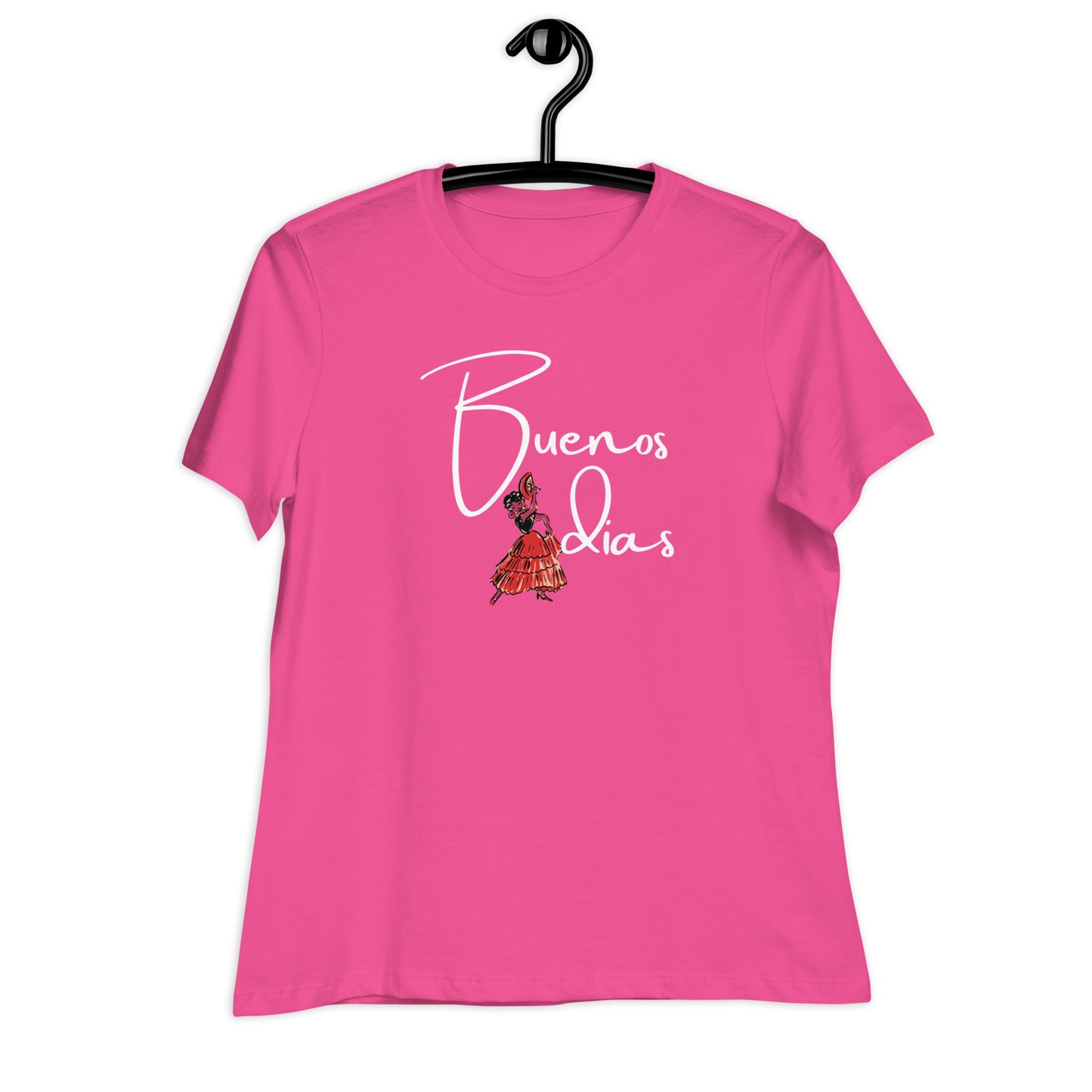 WOMEN'S COLORFUL FLAMINGO DANCER BUENOS DIAS T-SHIRT