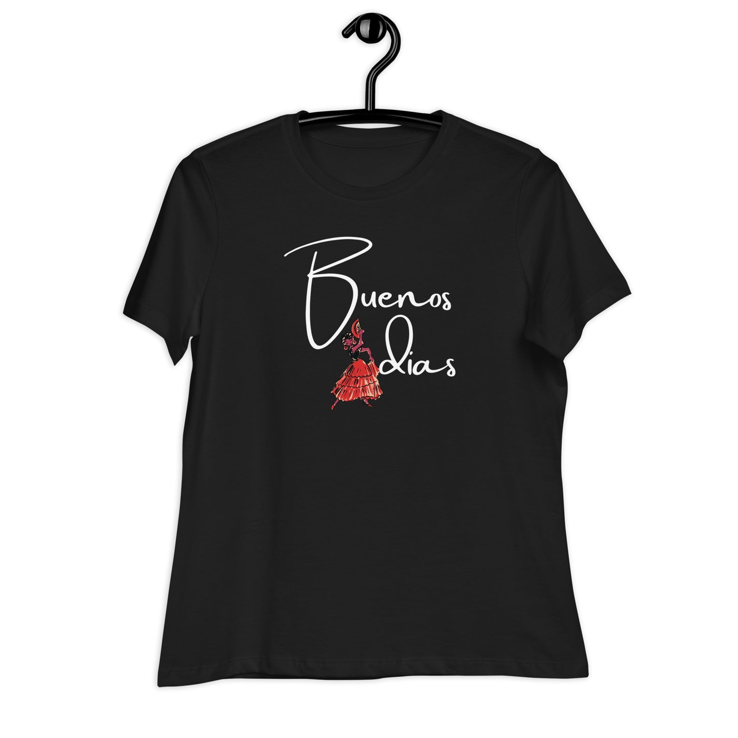 WOMEN'S COLORFUL FLAMINGO DANCER BUENOS DIAS T-SHIRT