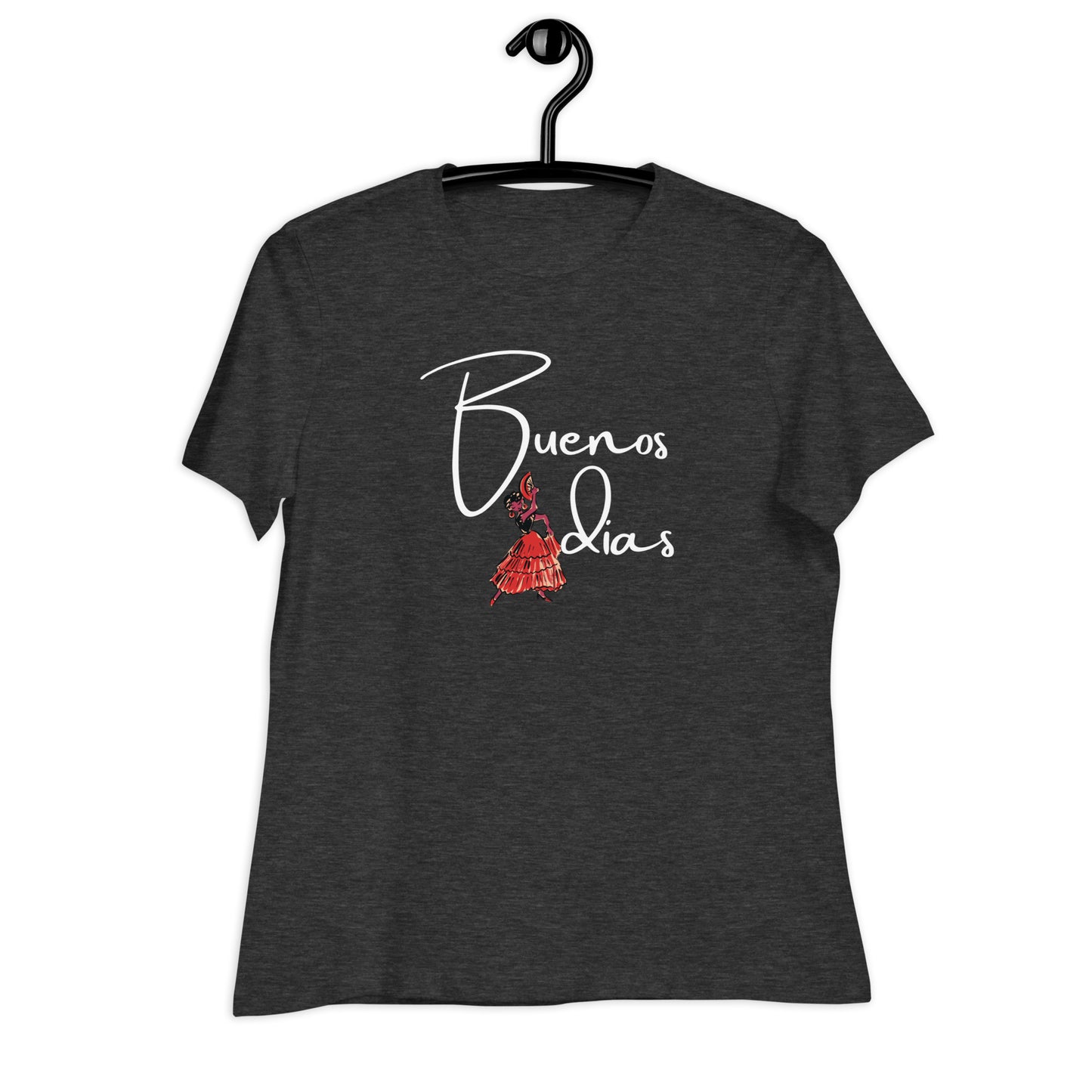 WOMEN'S COLORFUL FLAMINGO DANCER BUENOS DIAS T-SHIRT