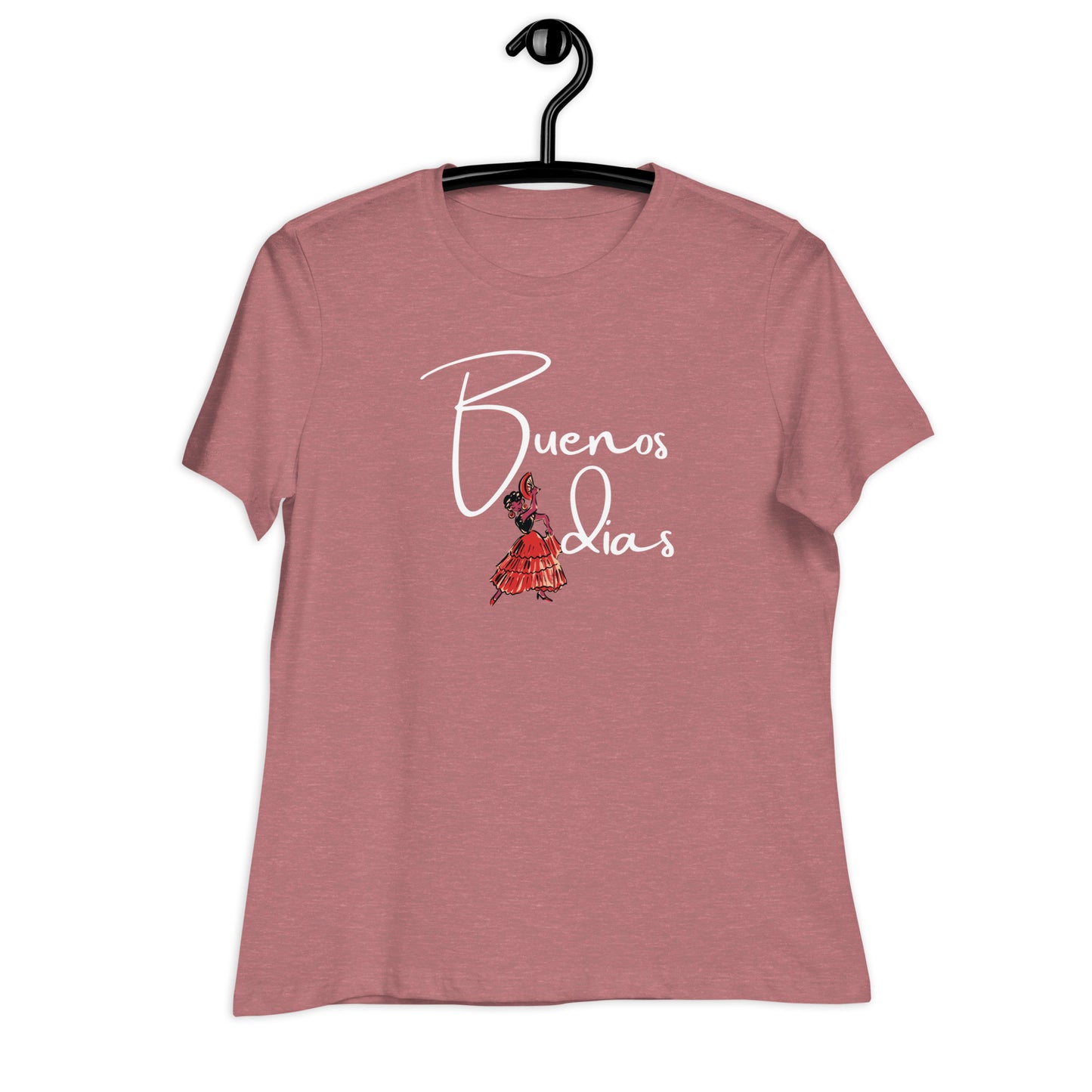 WOMEN'S COLORFUL FLAMINGO DANCER BUENOS DIAS T-SHIRT