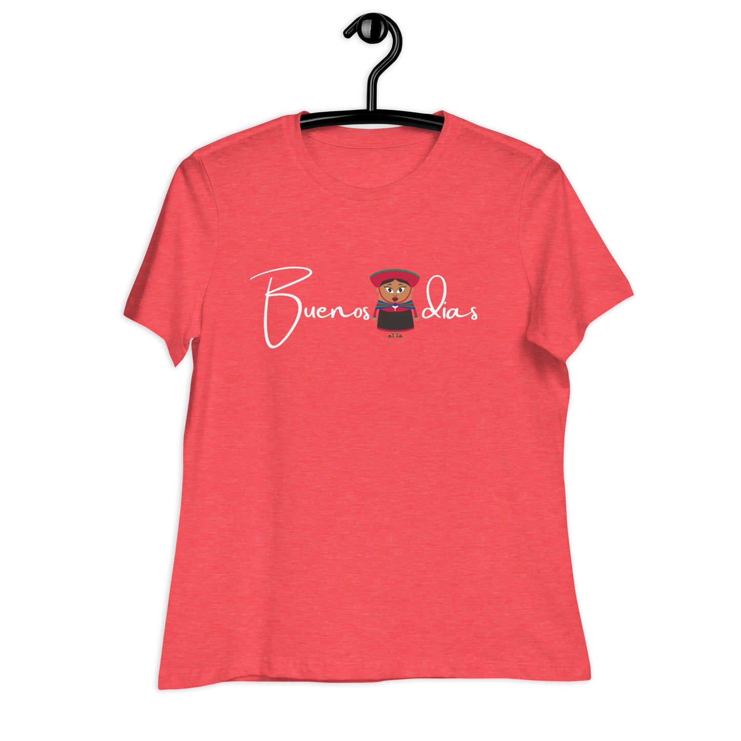 WOMEN'S COLORFUL PERUVIAN WOMAN BUENOS DIAS T-SHIRT