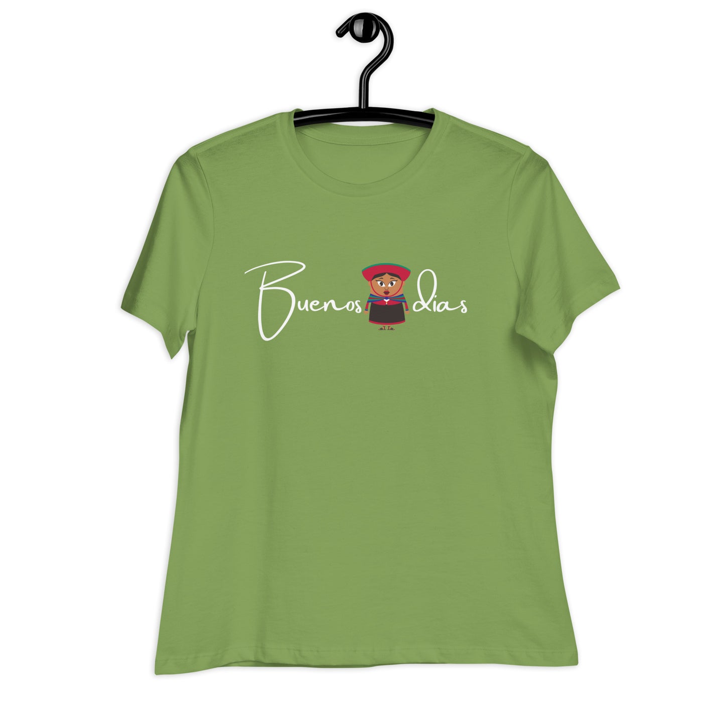 WOMEN'S COLORFUL PERUVIAN WOMAN BUENOS DIAS T-SHIRT