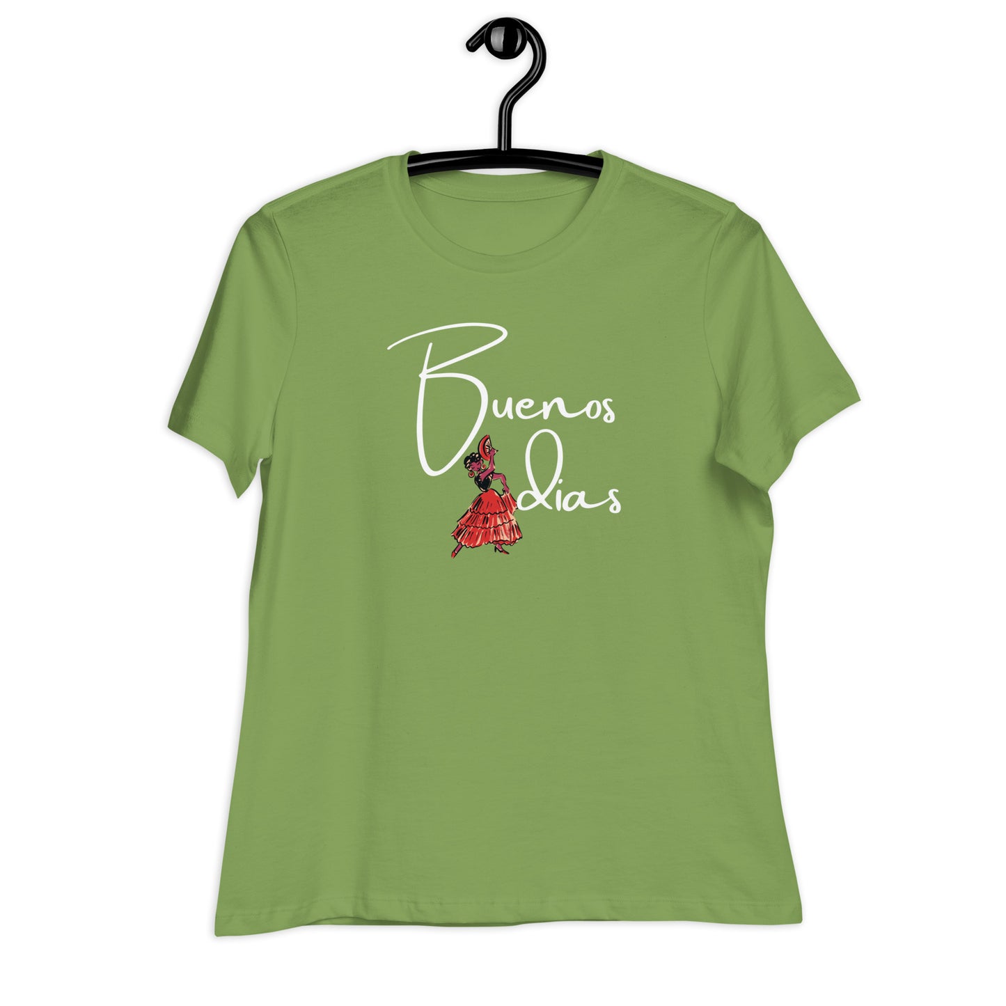 WOMEN'S COLORFUL FLAMINGO DANCER BUENOS DIAS T-SHIRT