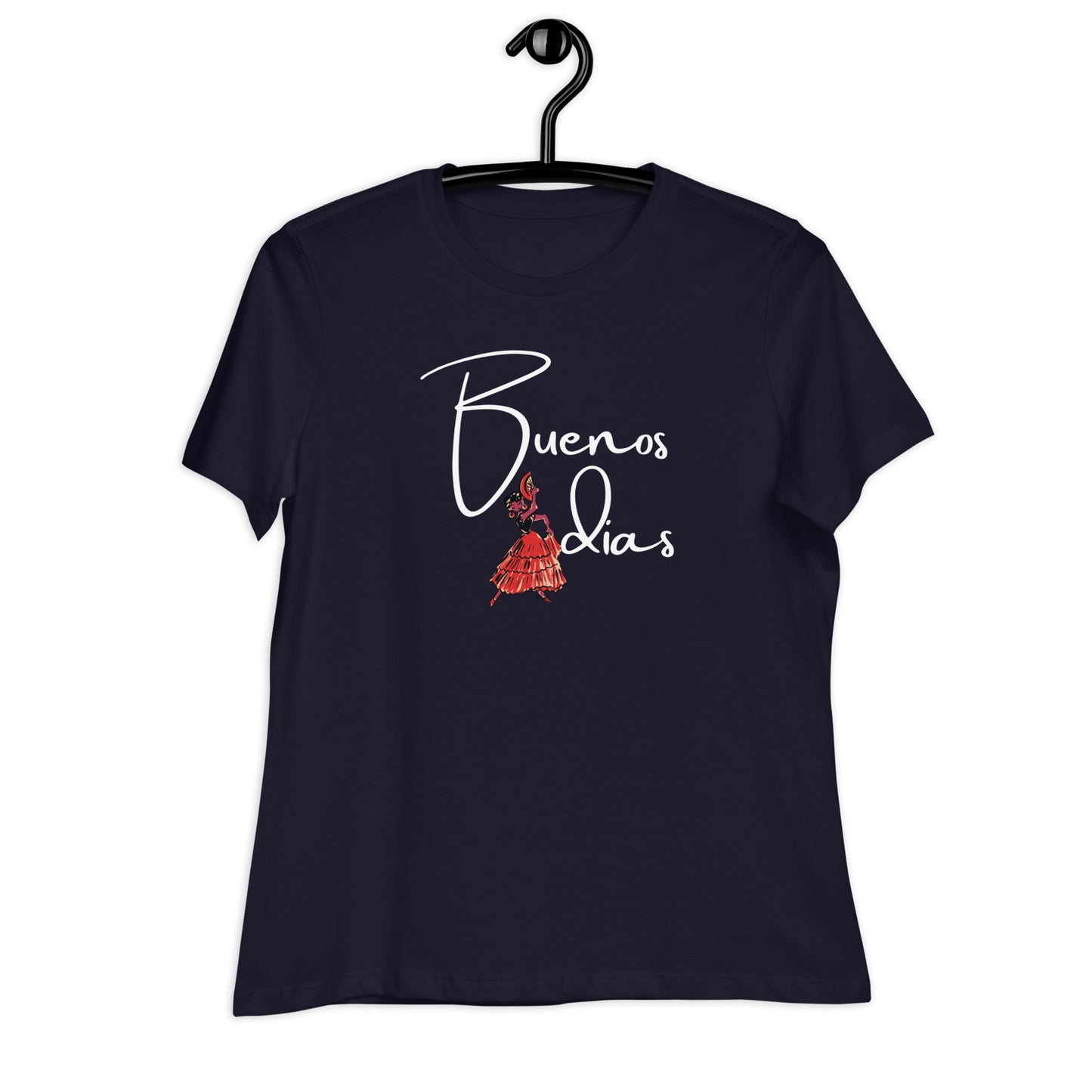 WOMEN'S COLORFUL FLAMINGO DANCER BUENOS DIAS T-SHIRT