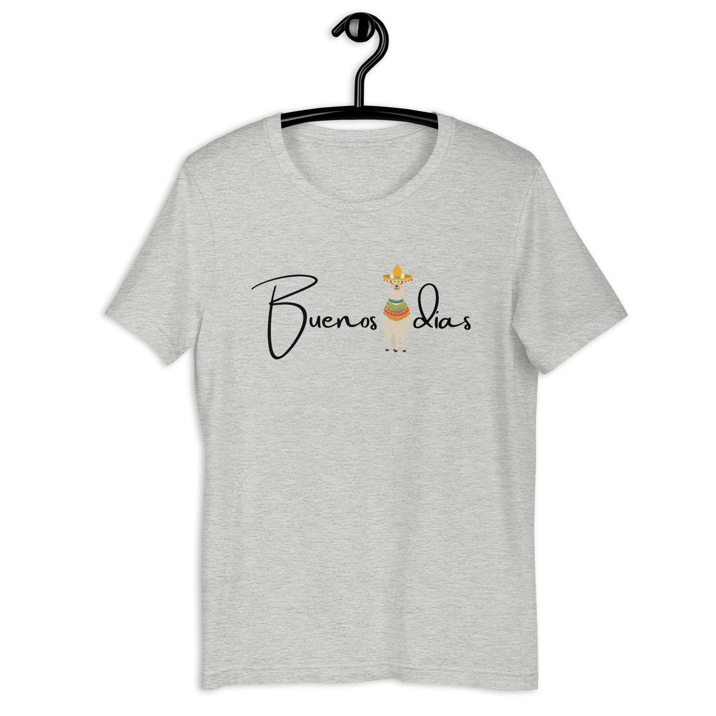 COLORFUL LLAMA BUENOS DIAS UNISEX T-SHIRT