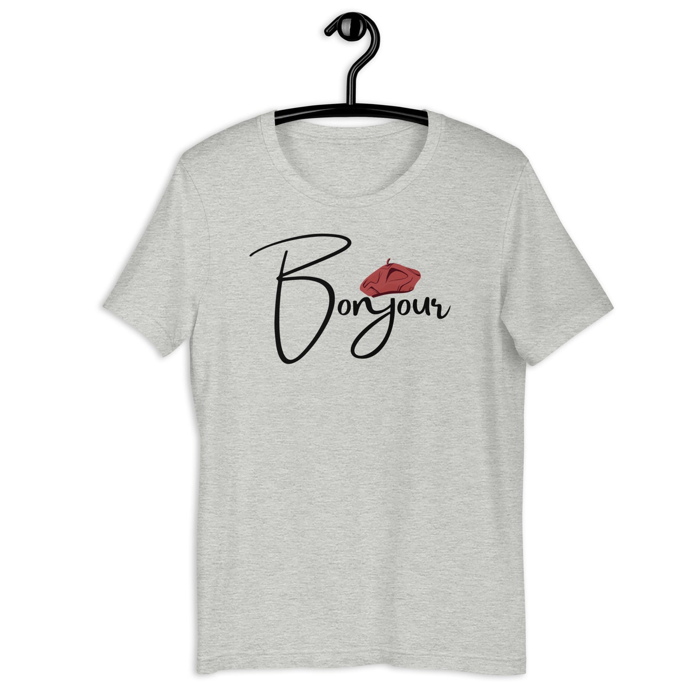 COLORFUL FRENCH  BERET BONJOUR UNISEX T-SHIRT