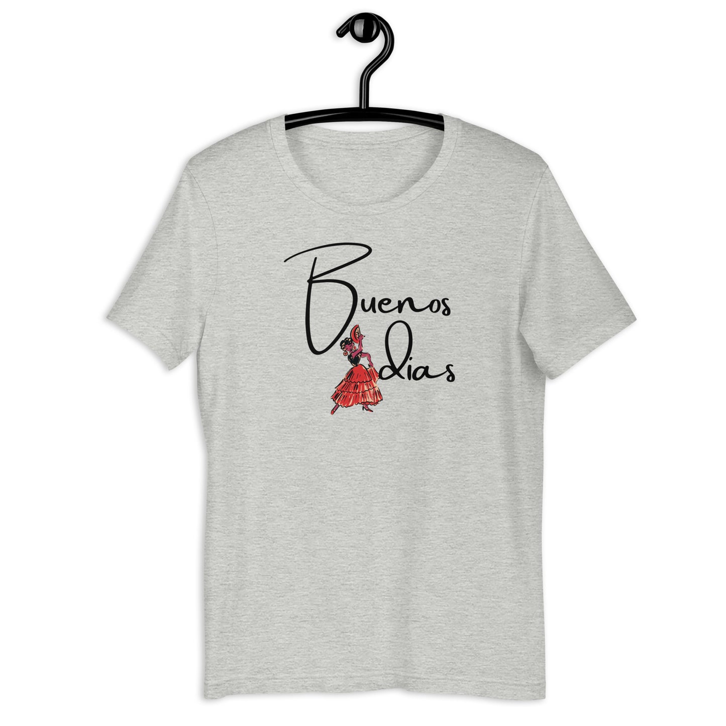 FLAMINGO DANCER BUENOS DIAS UNISEX T-SHIRT