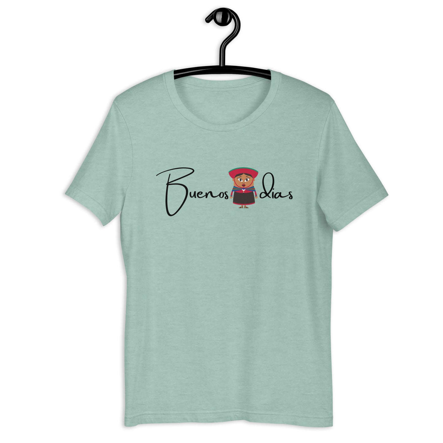 COLORFUL TRADITIONAL PERUVIAN WOMEN BUENOS DIAS  UNISEX T-SHIRT