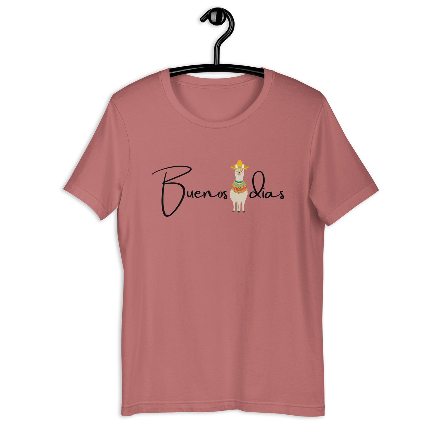 COLORFUL LLAMA BUENOS DIAS UNISEX T-SHIRT