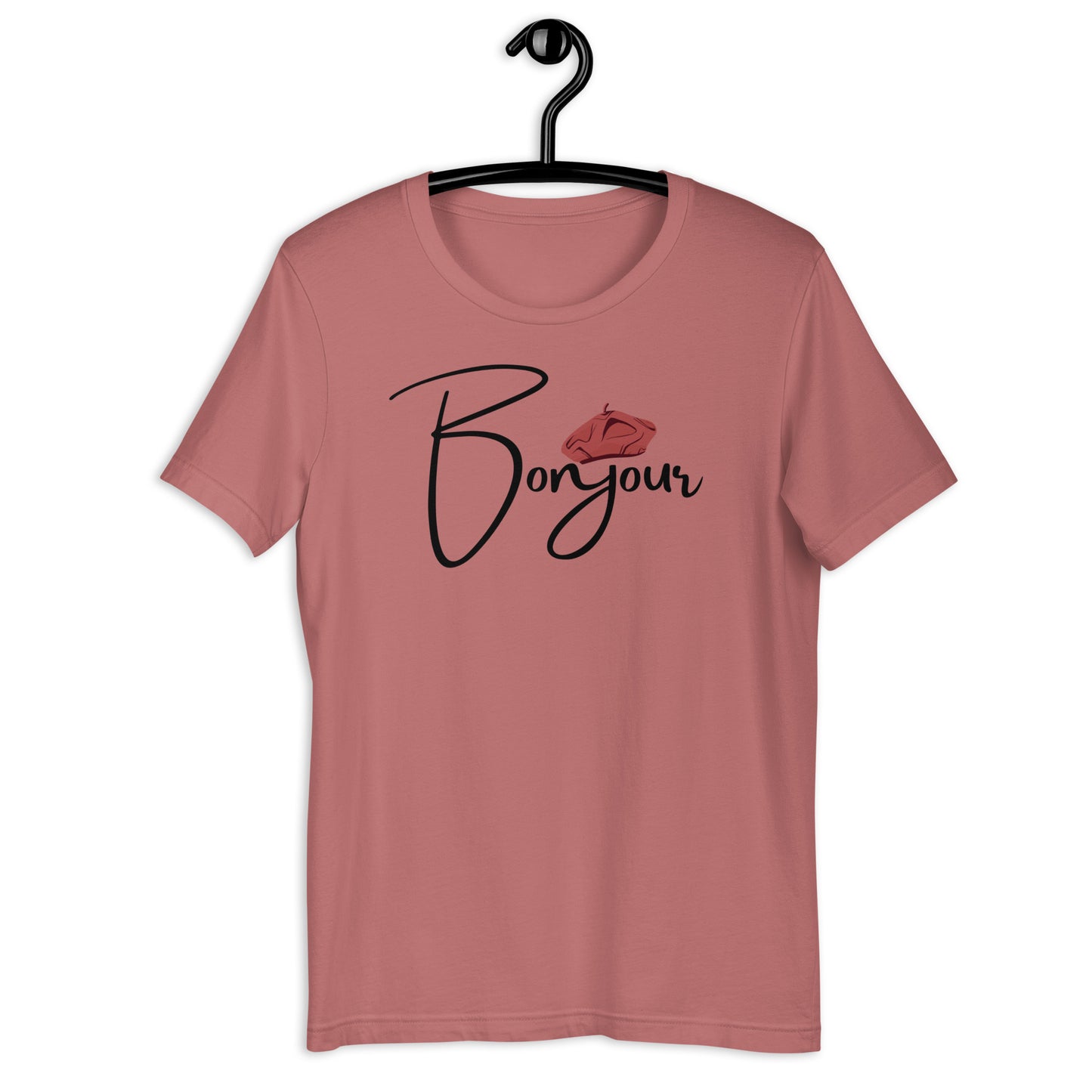 COLORFUL FRENCH  BERET BONJOUR UNISEX T-SHIRT