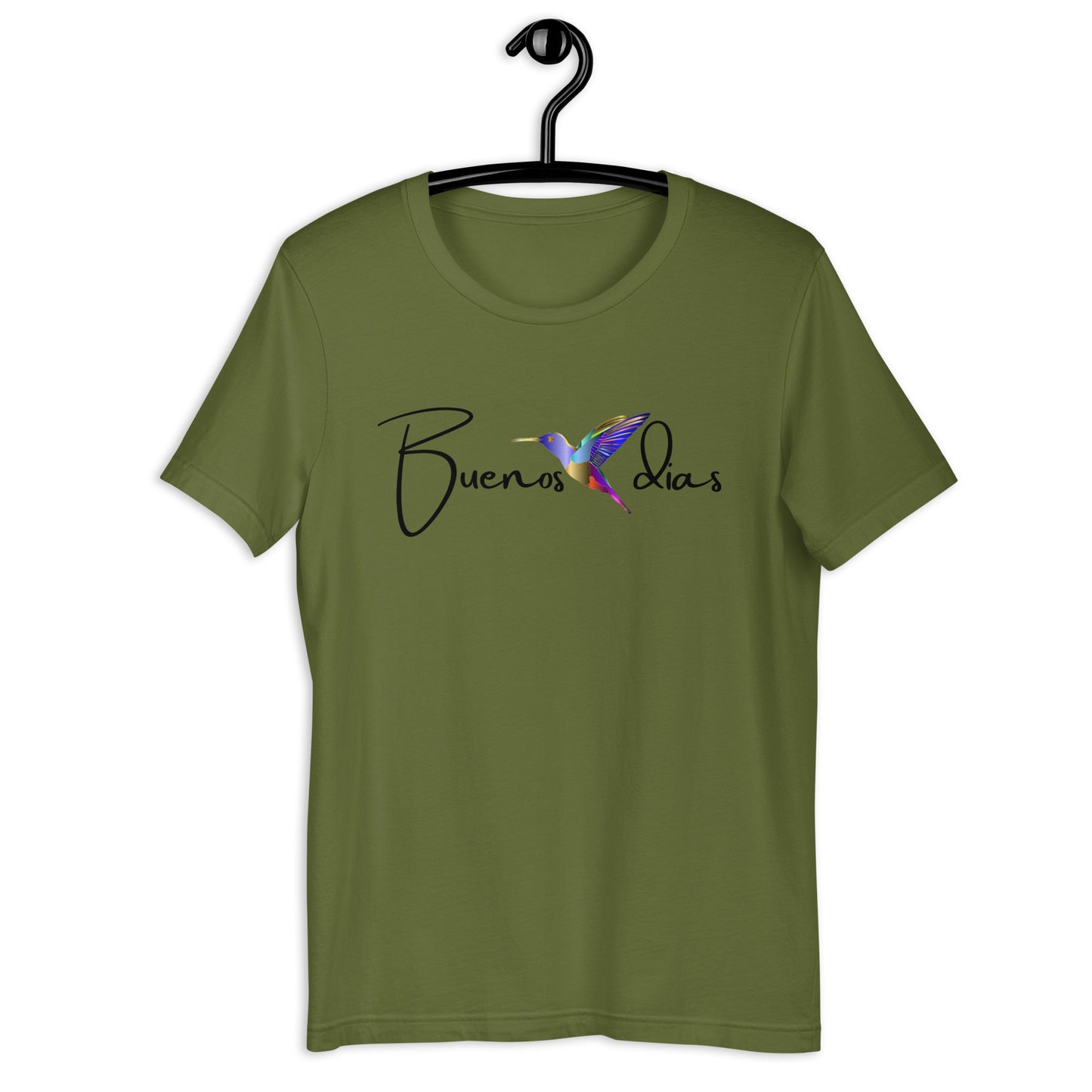 COLORFUL HUMMINGBIRD BUENOS DIAS UNISEX T-SHIRT