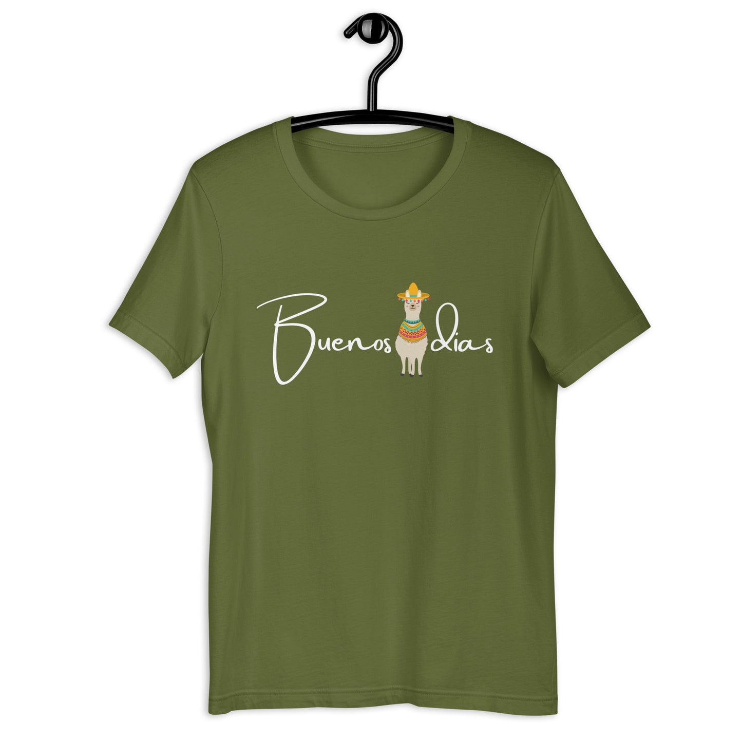 COLORFUL LLAMA BUENOS DIAS UNISEX T-SHIRT