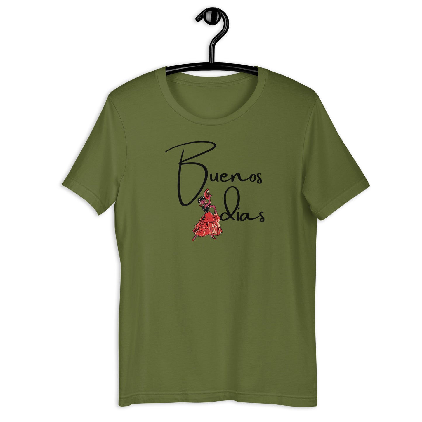FLAMINGO DANCER BUENOS DIAS UNISEX T-SHIRT