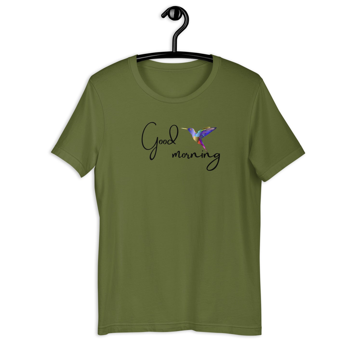 COLORFUL HUMMINGBIRD GOOD MORNING UNISEX T-SHIRT