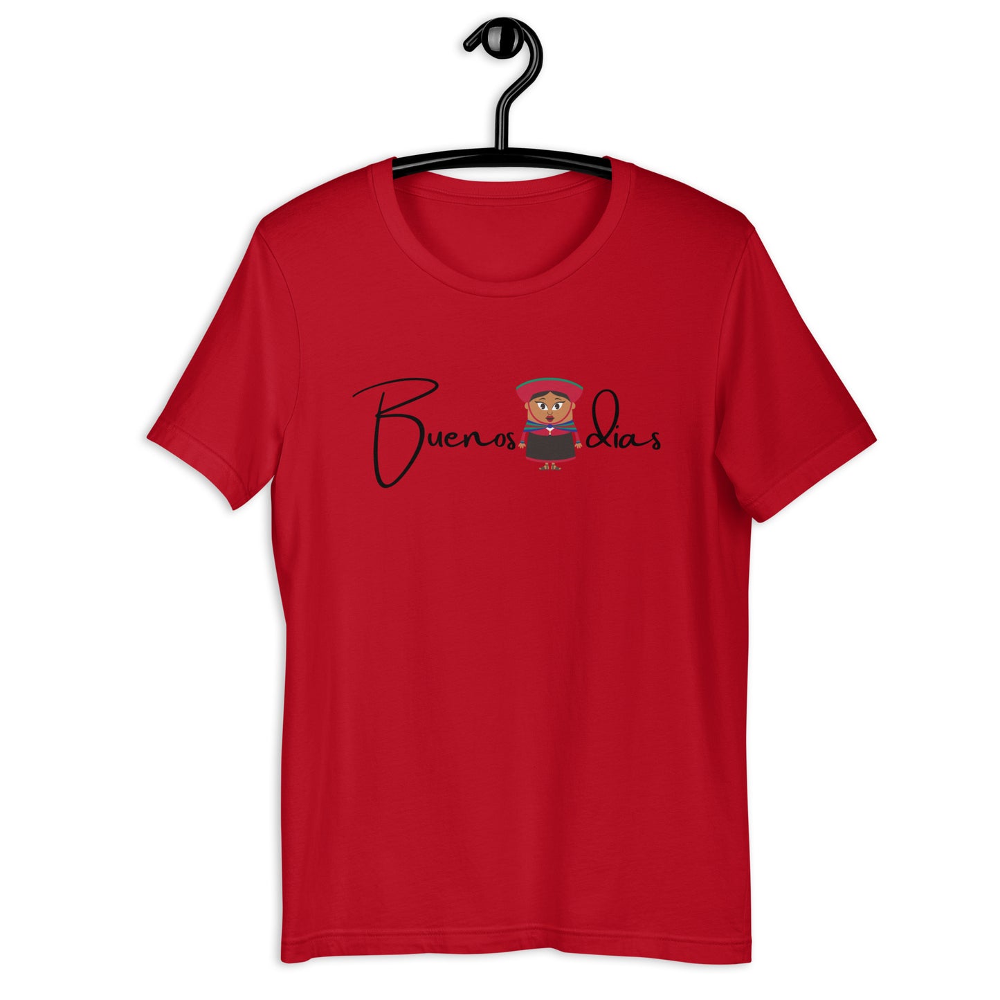 COLORFUL TRADITIONAL PERUVIAN WOMEN BUENOS DIAS  UNISEX T-SHIRT
