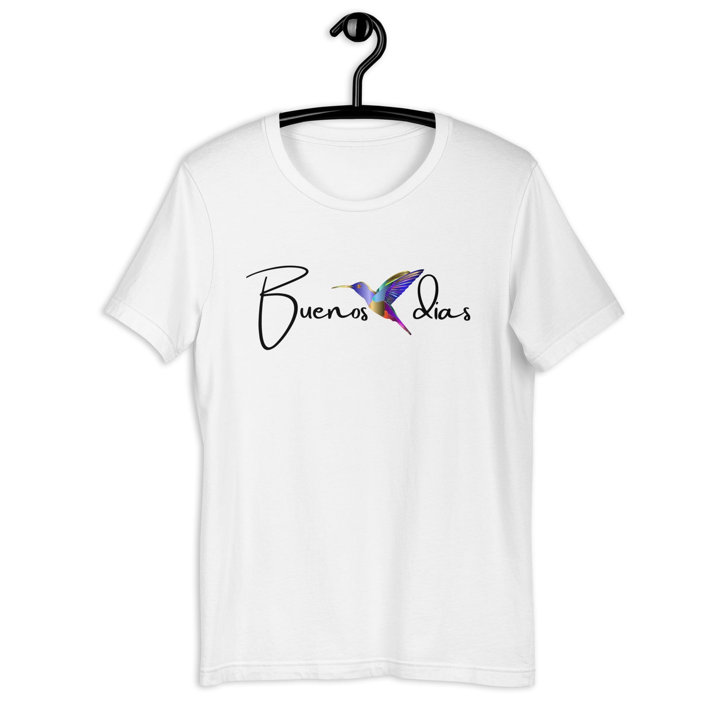 COLORFUL HUMMINGBIRD BUENOS DIAS UNISEX T-SHIRT