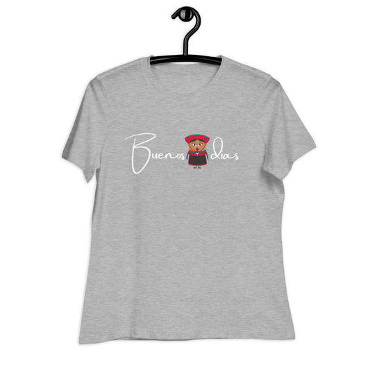 WOMEN'S COLORFUL  PERUVIAN WOMAN   BUENOS DIAS T-SHIRT