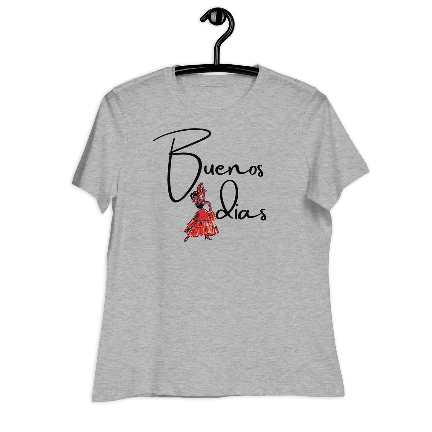 WOMEN'S COLORFUL FLAMINGO DANCER BUENOS DIAS  T-SHIRT