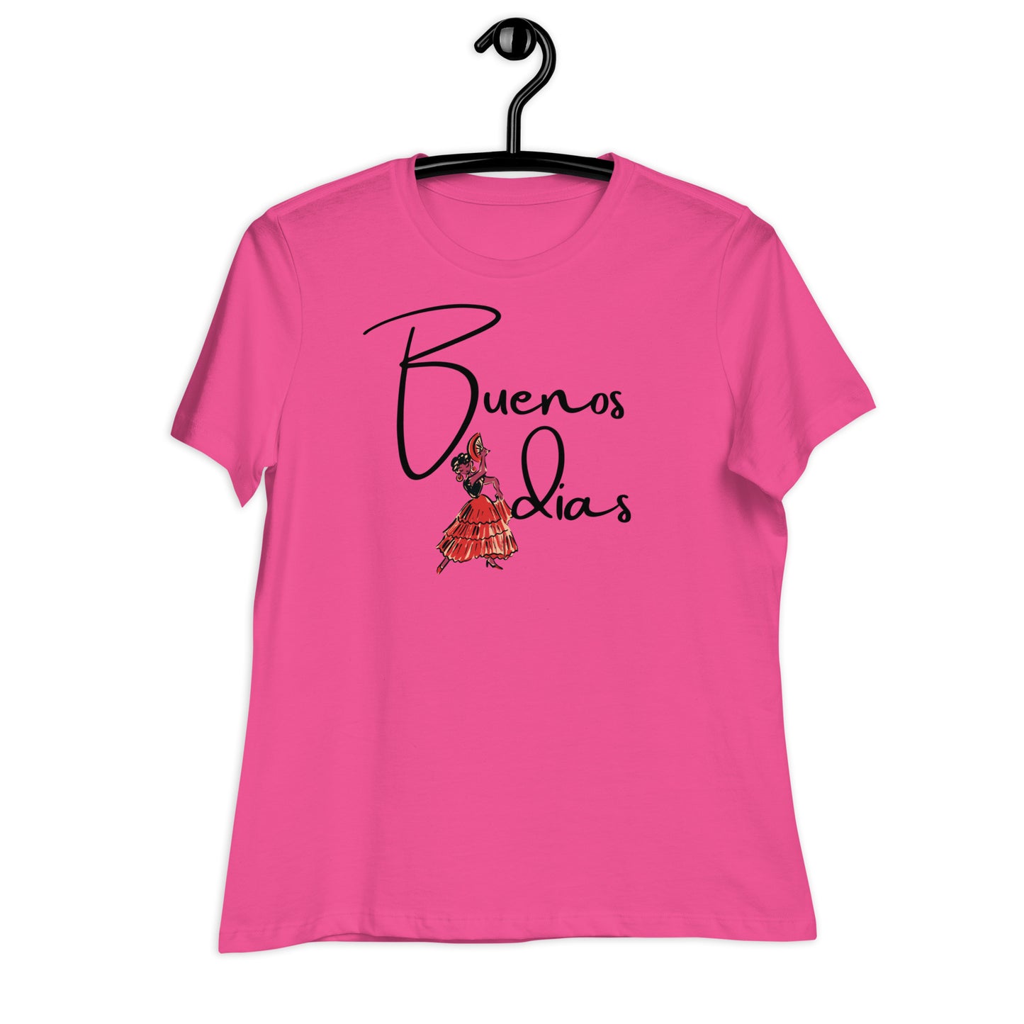 WOMEN'S COLORFUL FLAMINGO DANCER BUENOS DIAS  T-SHIRT