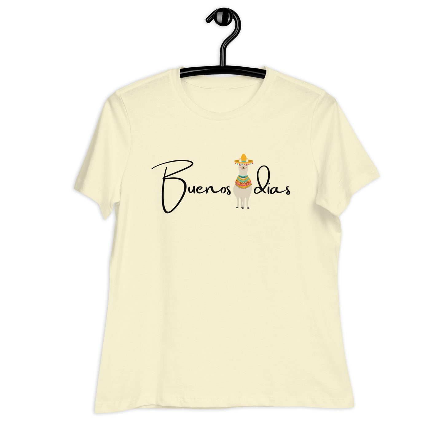 WOMEN'S COLORFUL LLAMA BUENOS DIAS T-SHIRT