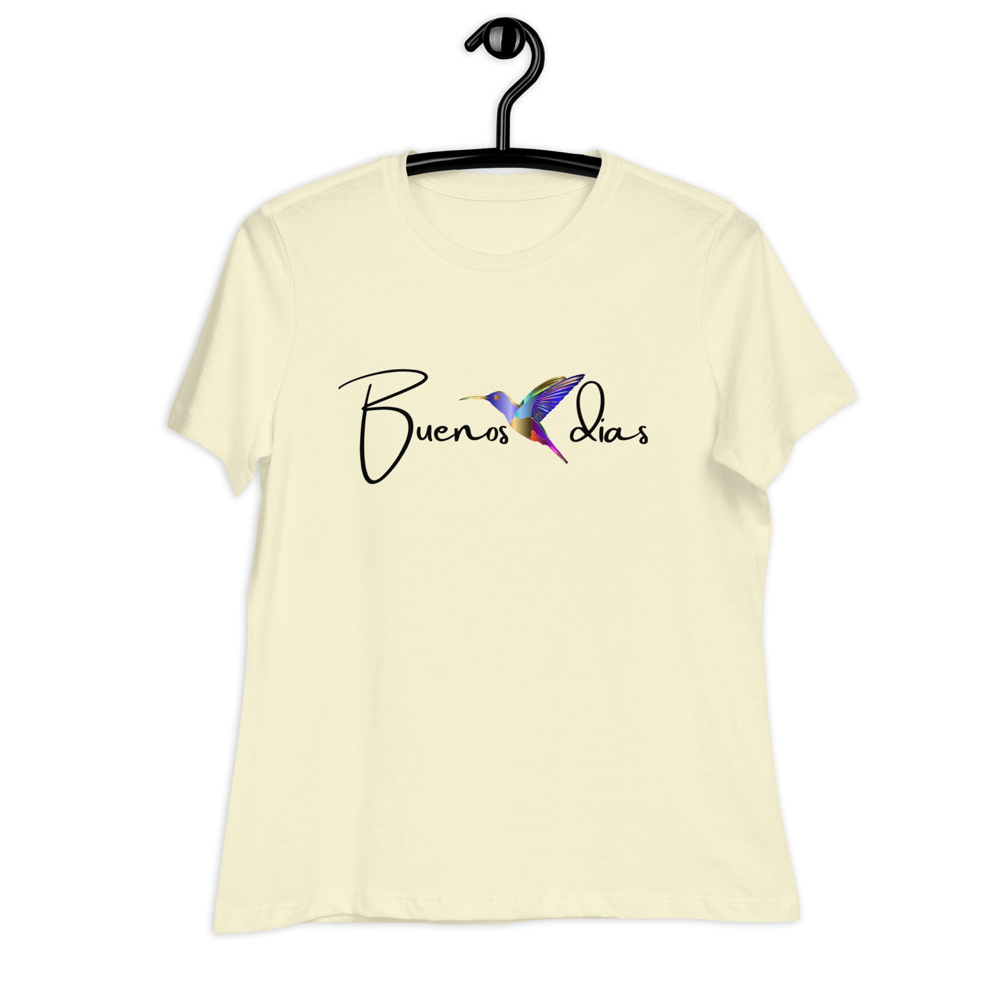 WOMEN'S COLORFUL HUMMINGBIRD BUENOS DIAS T-SHIRT