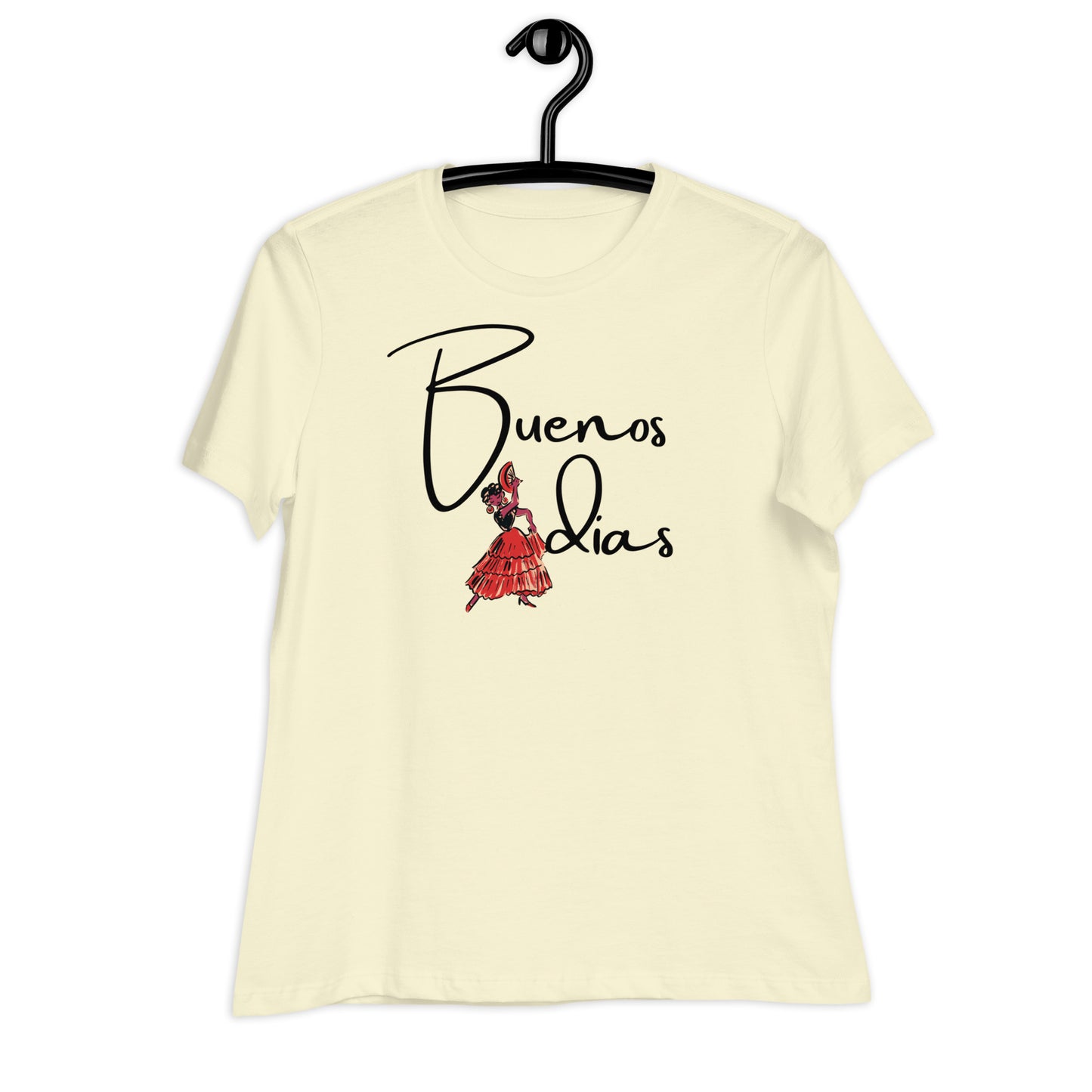 WOMEN'S COLORFUL FLAMINGO DANCER BUENOS DIAS  T-SHIRT