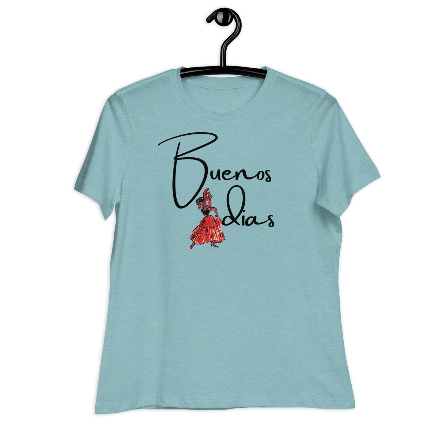 WOMEN'S COLORFUL FLAMINGO DANCER BUENOS DIAS  T-SHIRT