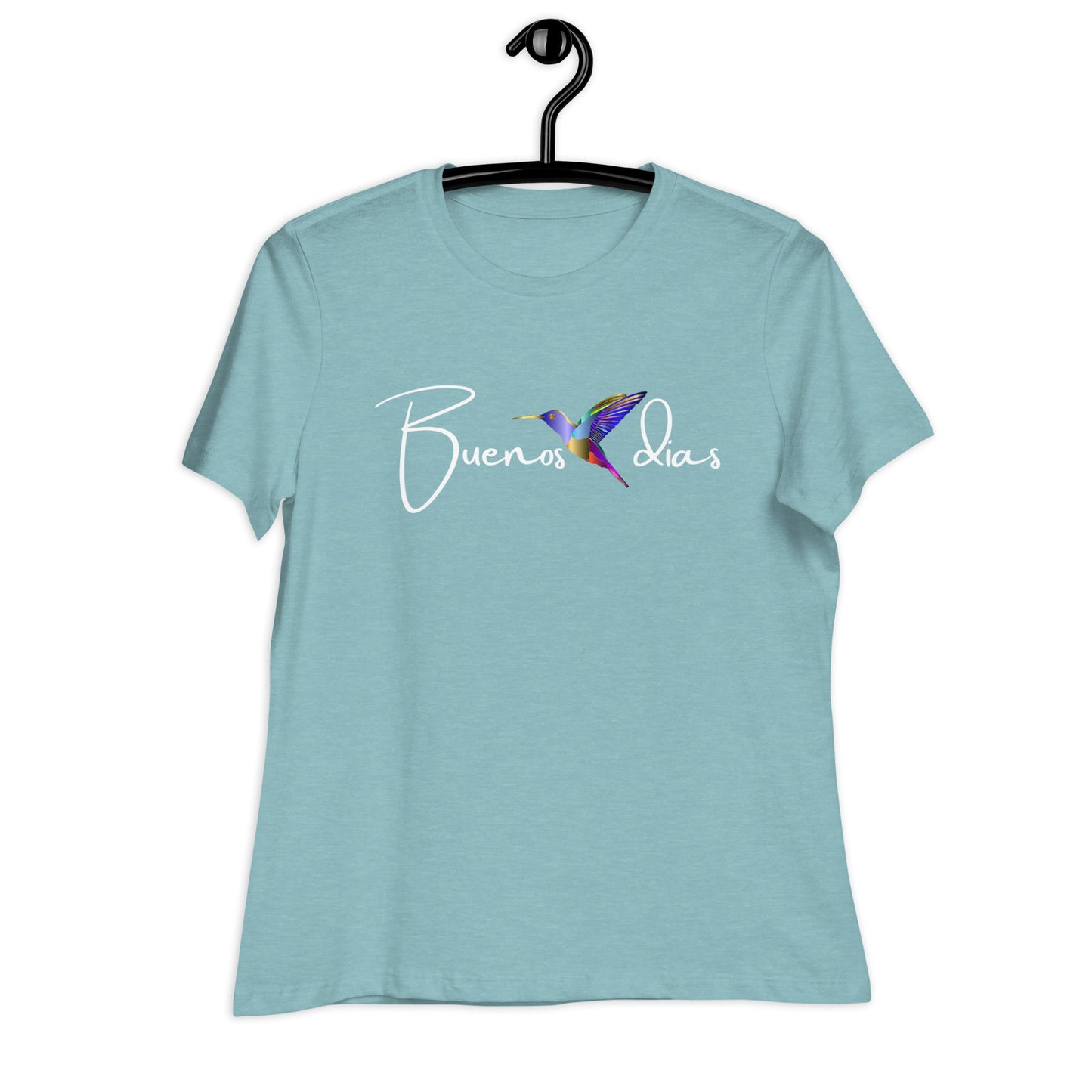 WOMEN'S COLORFUL HUMMINGBIRD BUENOS DIAS T-SHIRT