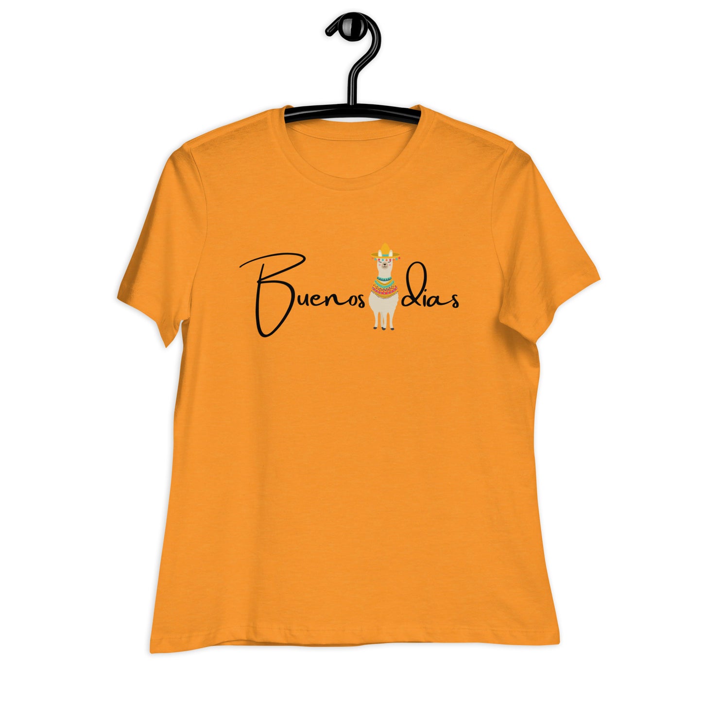 WOMEN'S COLORFUL LLAMA BUENOS DIAS T-SHIRT