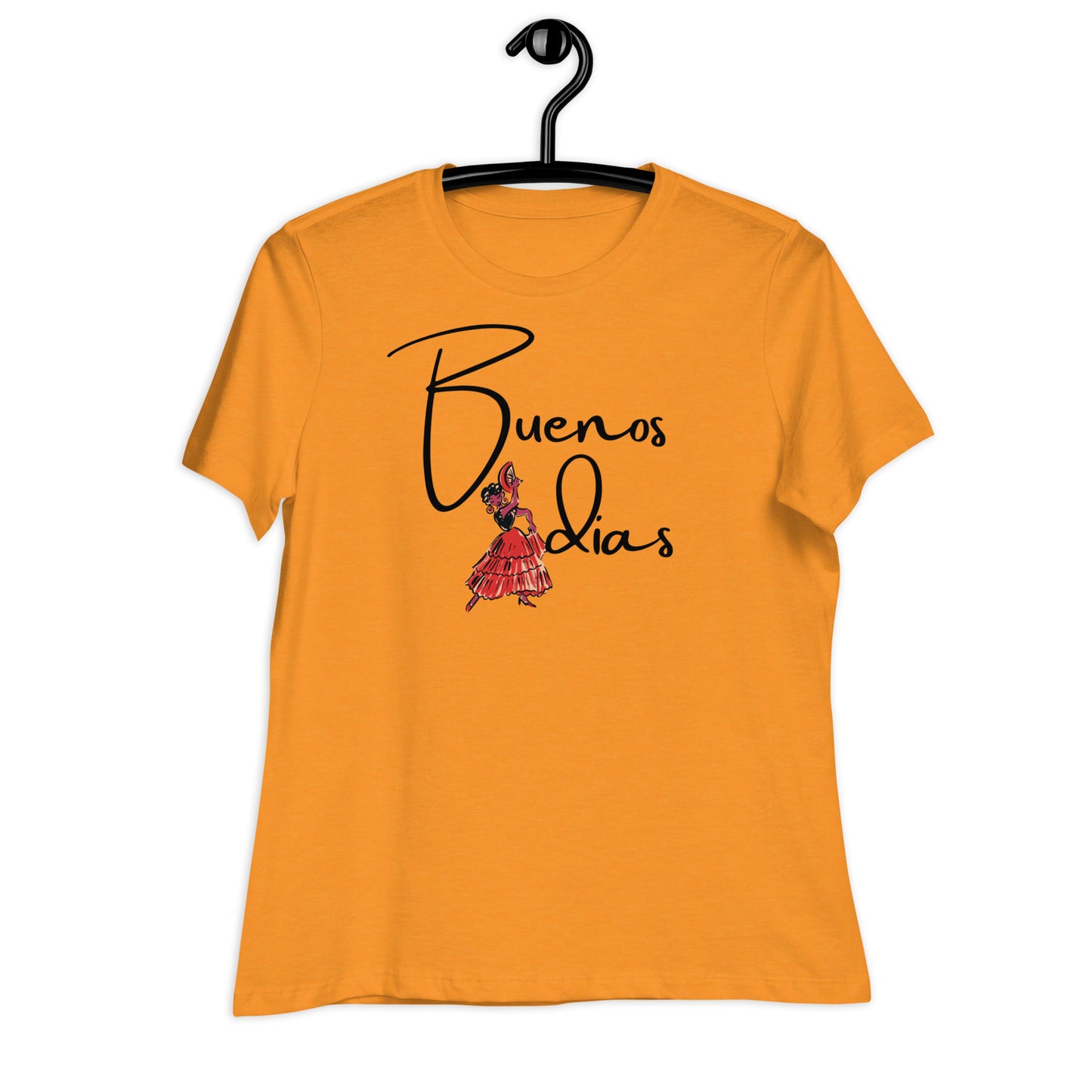 WOMEN'S COLORFUL FLAMINGO DANCER BUENOS DIAS  T-SHIRT