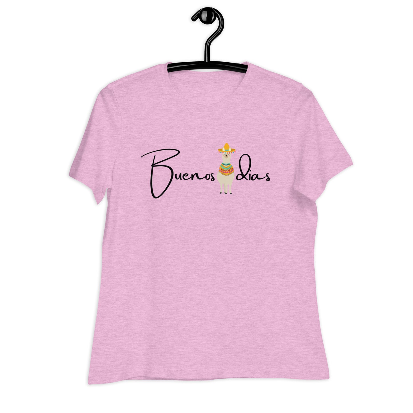 WOMEN'S COLORFUL LLAMA BUENOS DIAS T-SHIRT